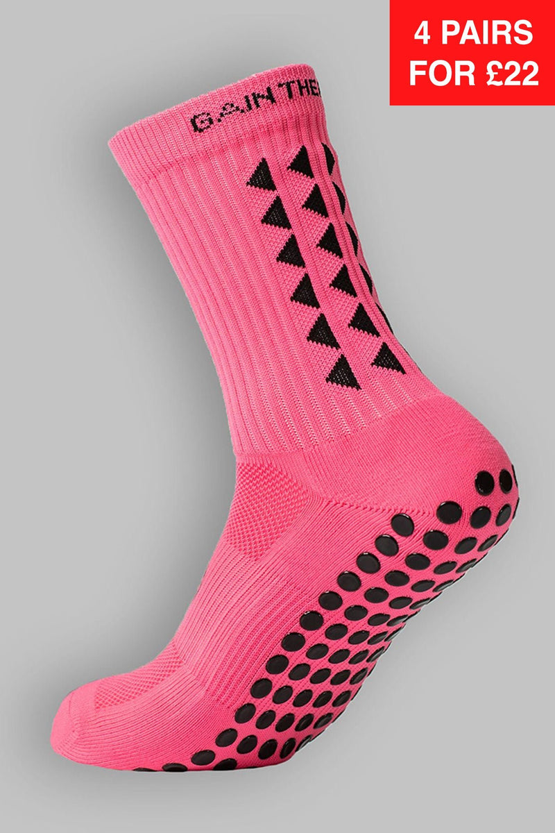 GRIP SOCKS 2.0 MidCalf Length - Pink – Gain The Edge Official
