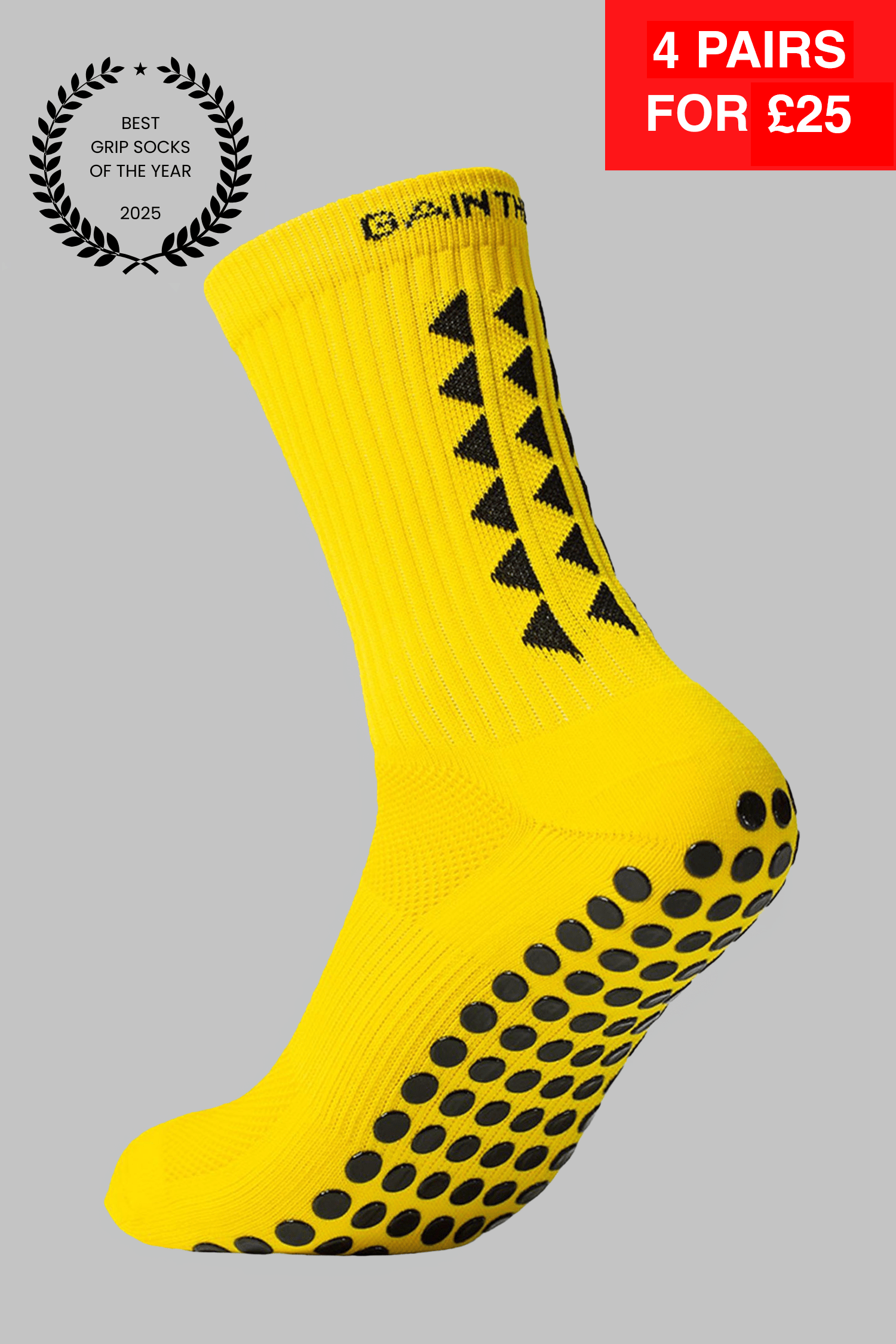 GRIP SOCKS 3.0  MidCalf Length - Yellow - Gain The Edge Official