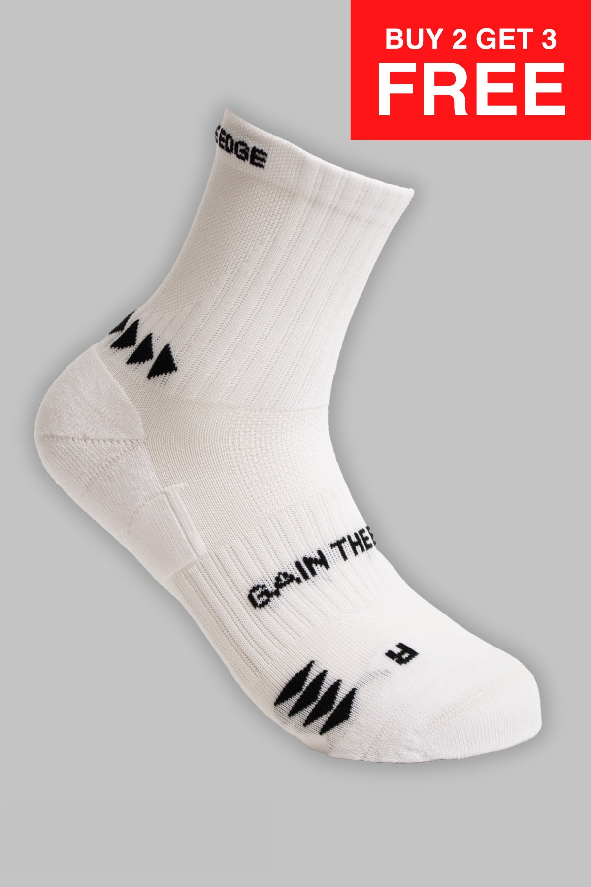 Running Socks Quarter Length - White - Gain The Edge Official