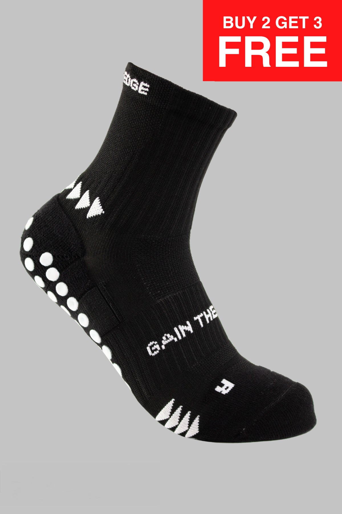 Grip Running Socks Quarter Length - Black - Gain The Edge Official