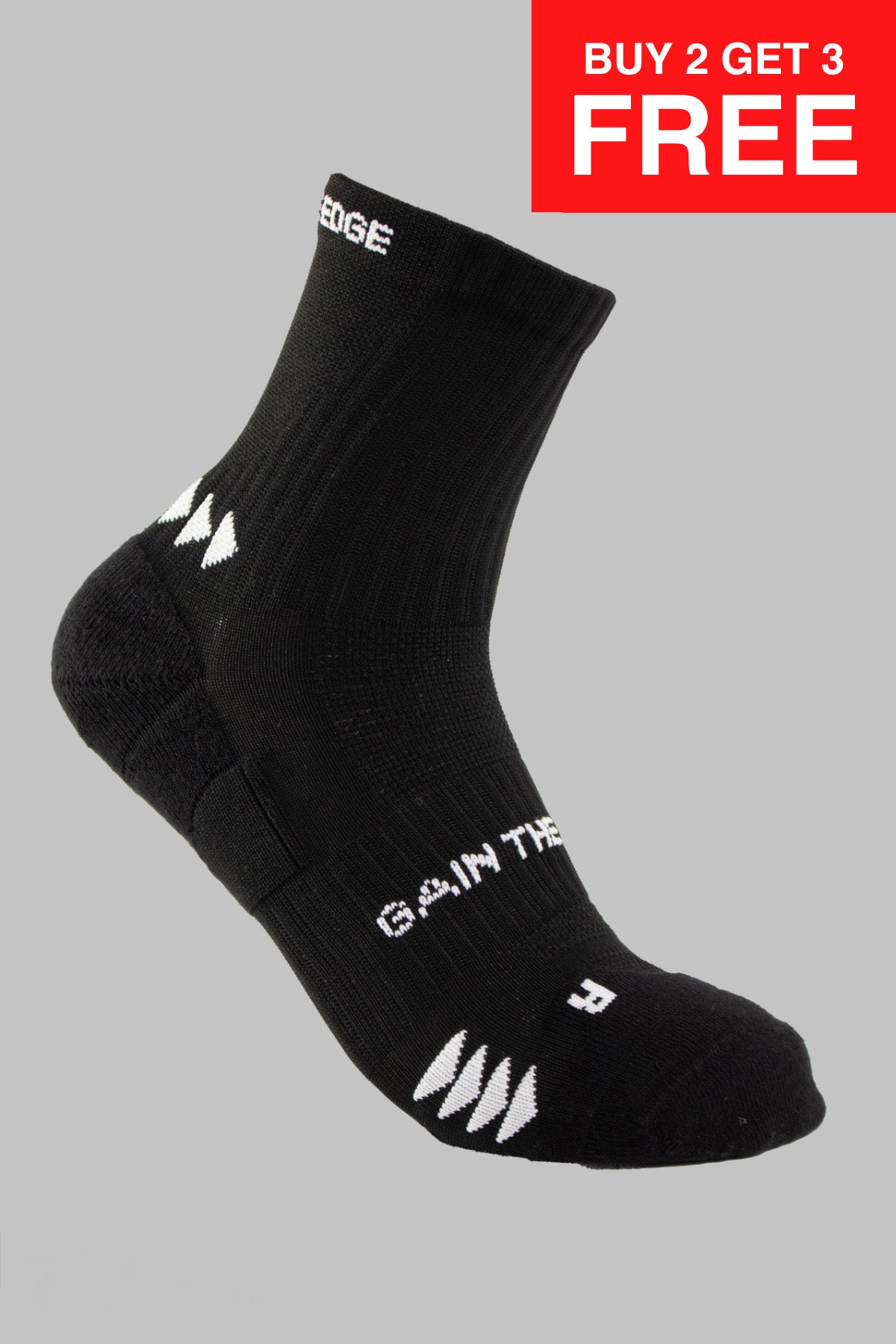 Running Socks Quarter Length - Black - Gain The Edge Official