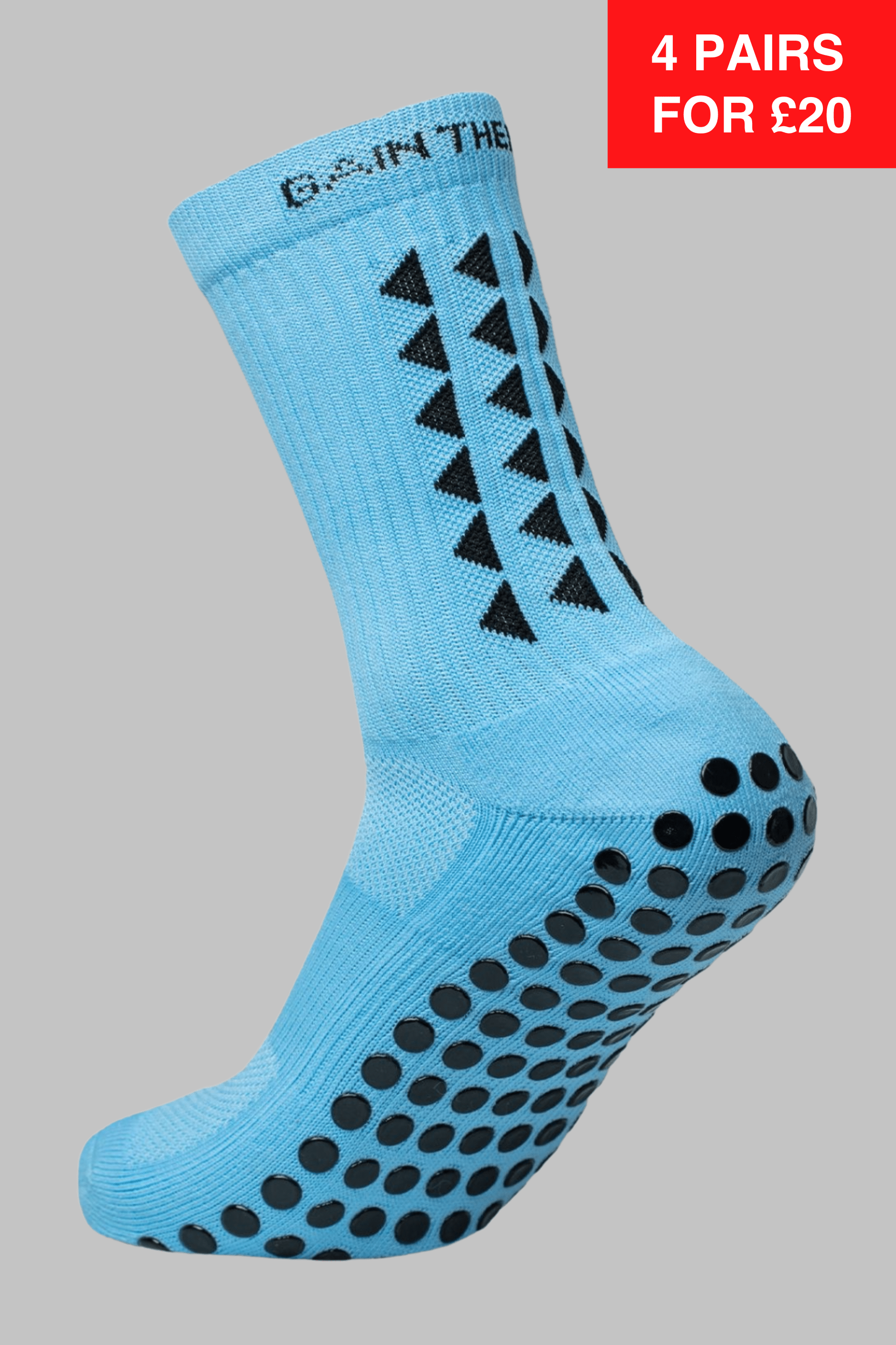 GRIP SOCKS 2.0  MidCalf Length - Light Blue - Gain The Edge Official