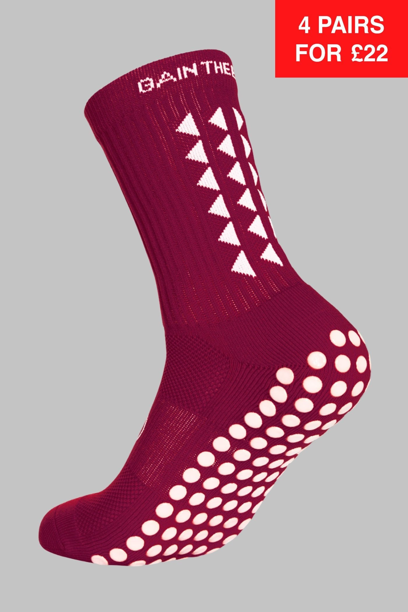 GRIP SOCKS 2.0  MidCalf Length - Maroon - Gain The Edge Official