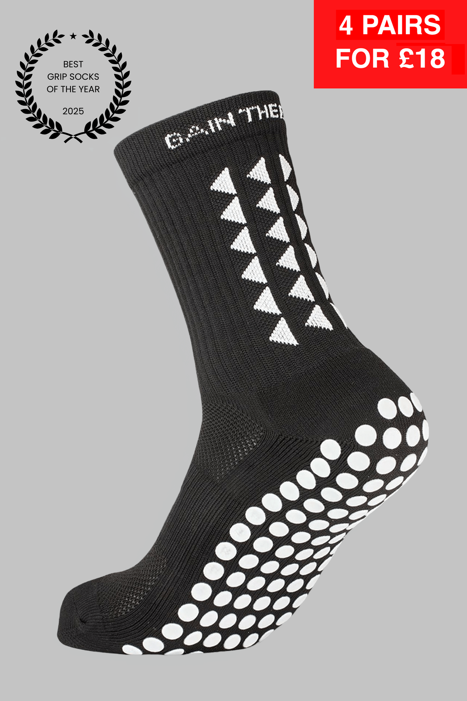 GRIP SOCKS MidCalf Length Black – Gain The Edge Official