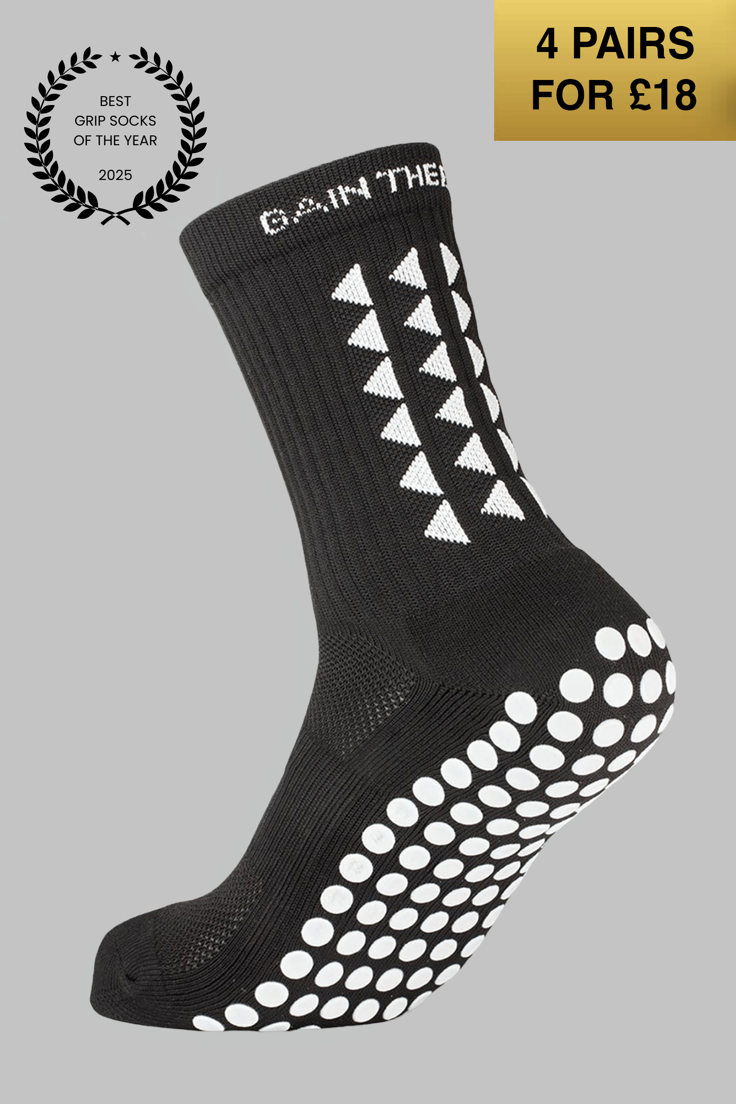 VIP GRIP SOCKS 3.0 MidCalf Length - Black - Gain The Edge Official
