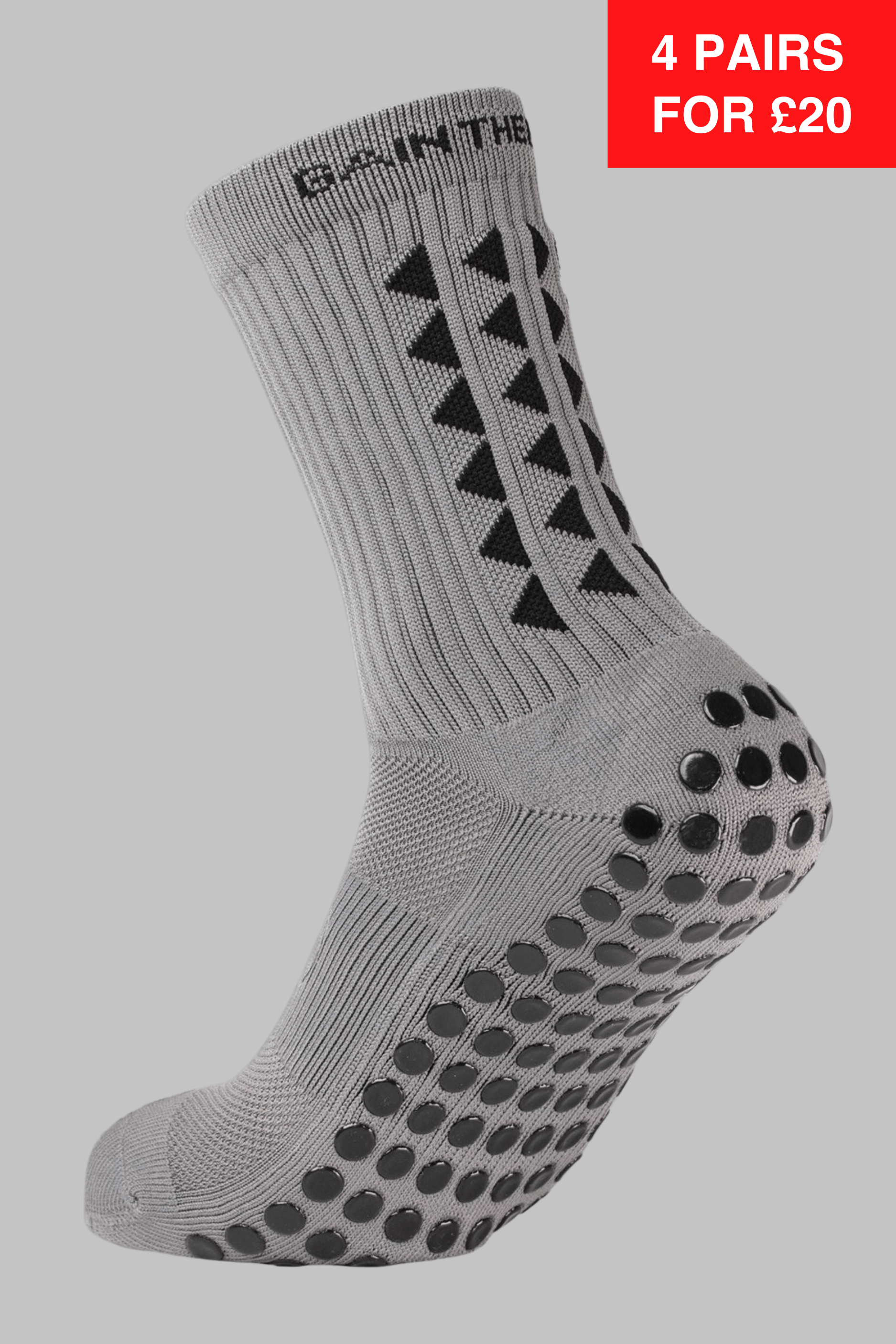 GRIP SOCKS 2.0  MidCalf Length - Grey - Gain The Edge Official