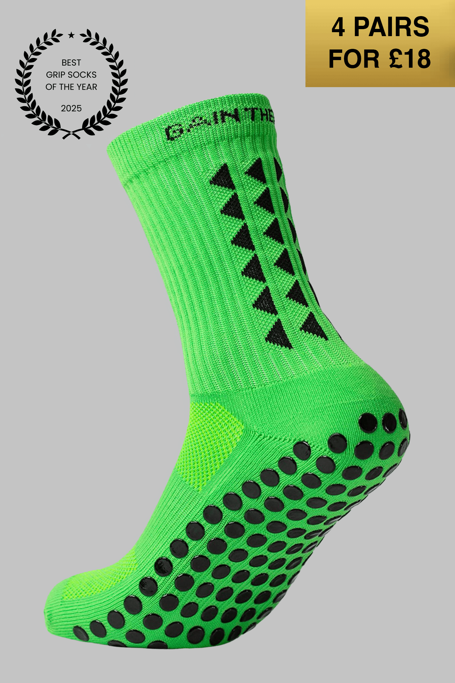 VIP GRIP SOCKS 3.0  MidCalf Length - Green - Gain The Edge Official