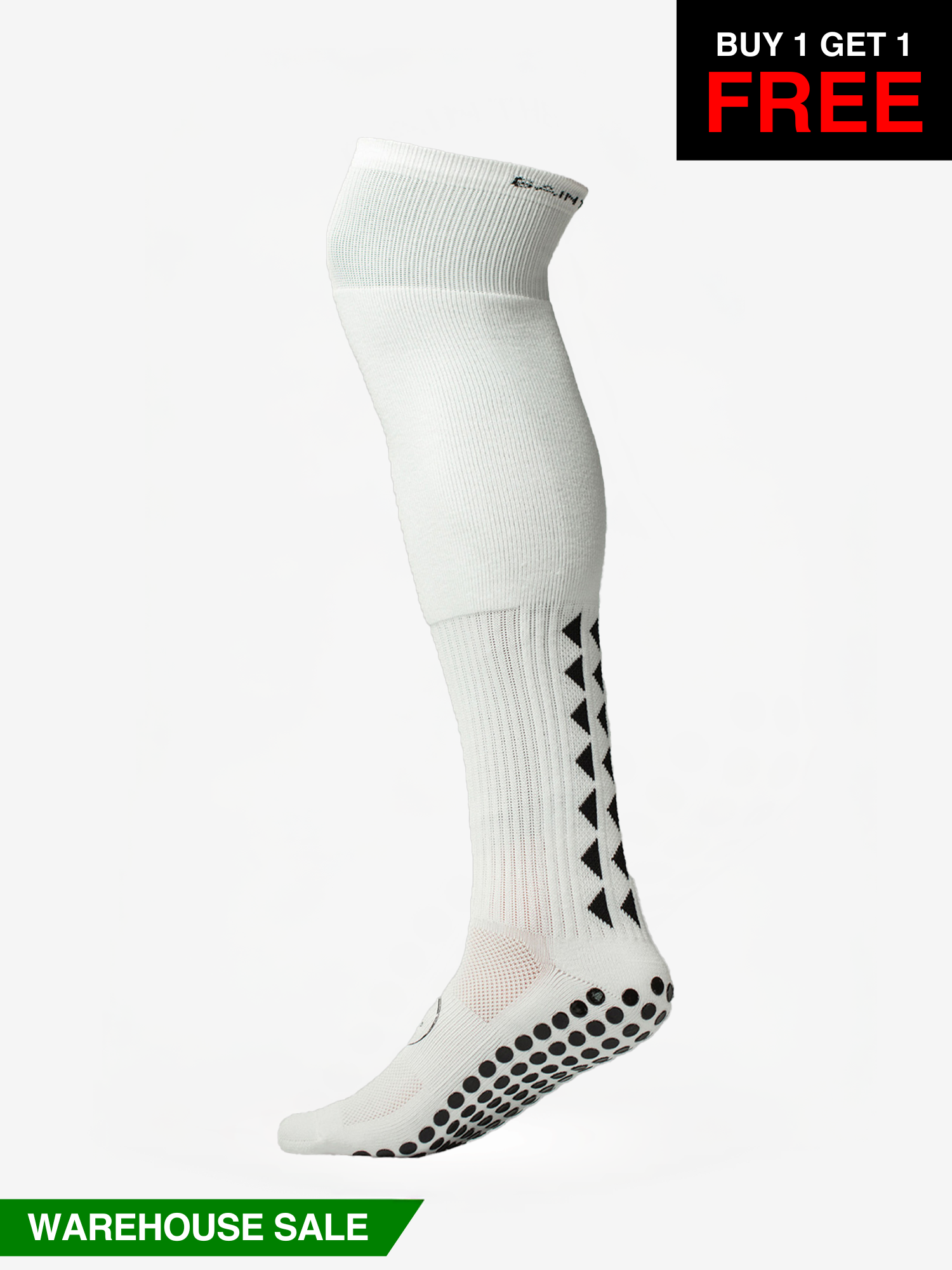 GRIP SOCKS 2.0  Full Length - White - WAREHOUSE SALE BUY 1 GET 1 FREE - Gain The Edge Official