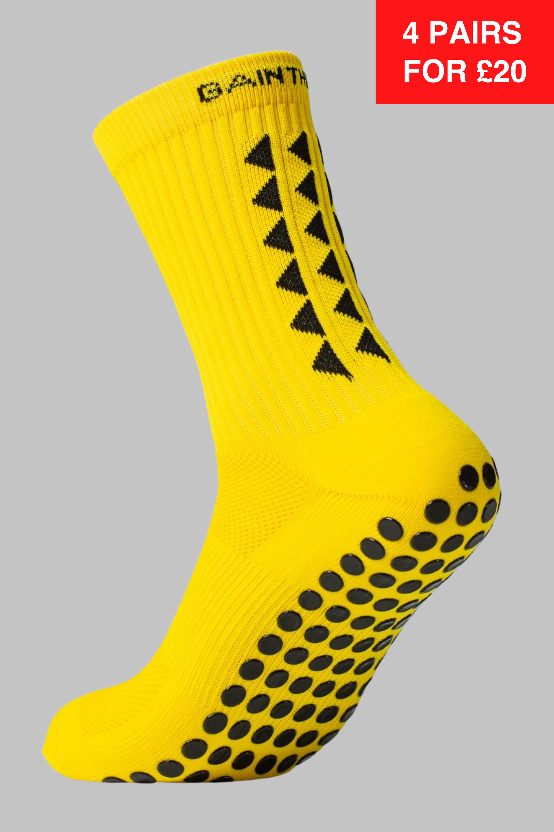 GRIP SOCKS 2.0  MidCalf Length - Yellow - Gain The Edge Official