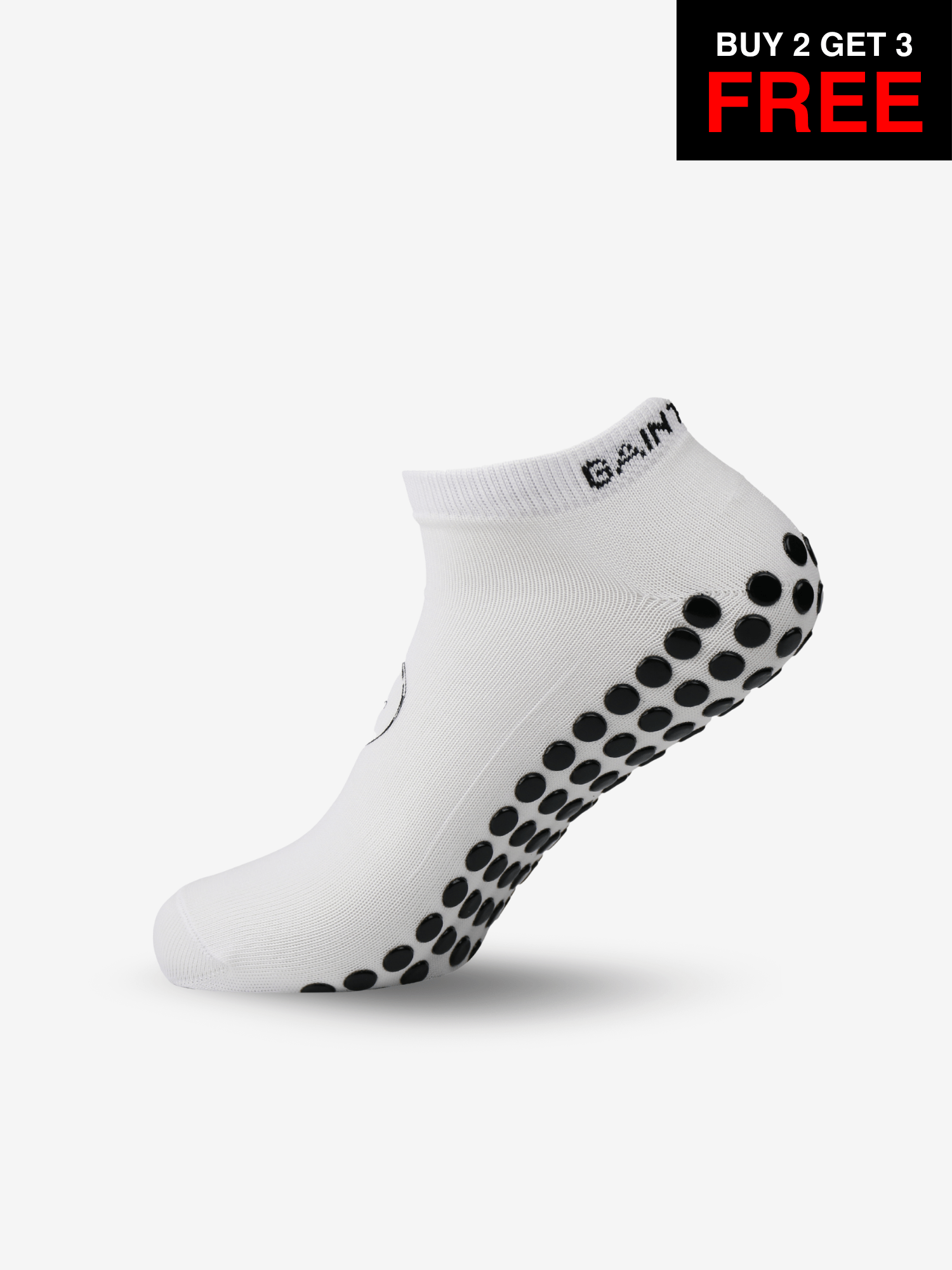 Ankle Grip Socks - White - SALE BUY 2 GET 3 FREE - Gain The Edge Official