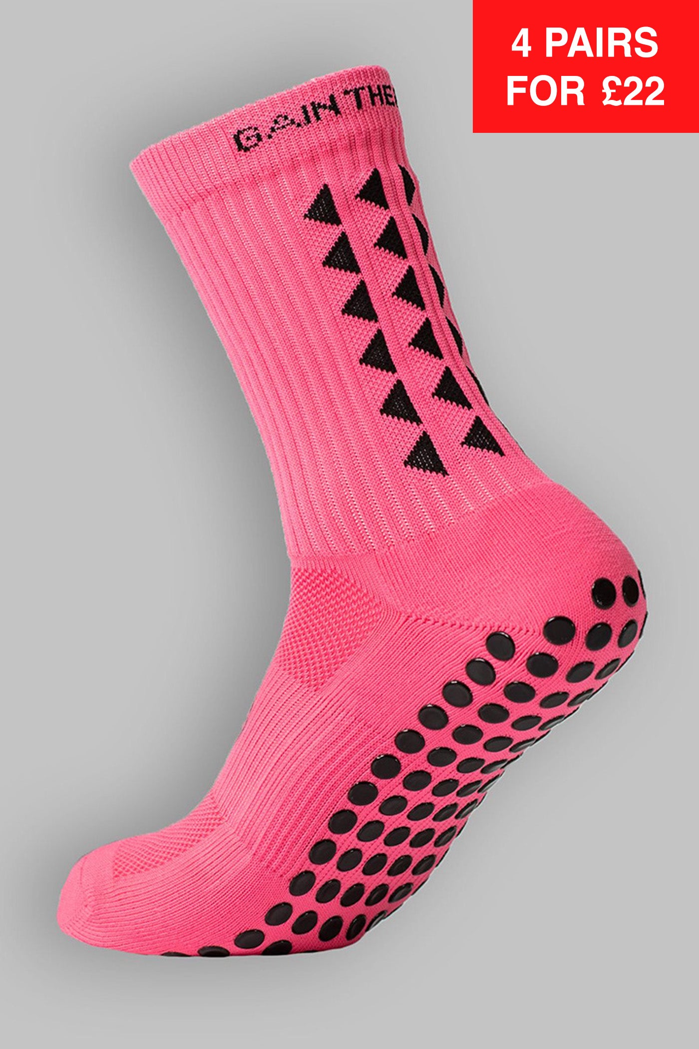 GRIP SOCKS 2.0  MidCalf Length - Pink - Gain The Edge Official