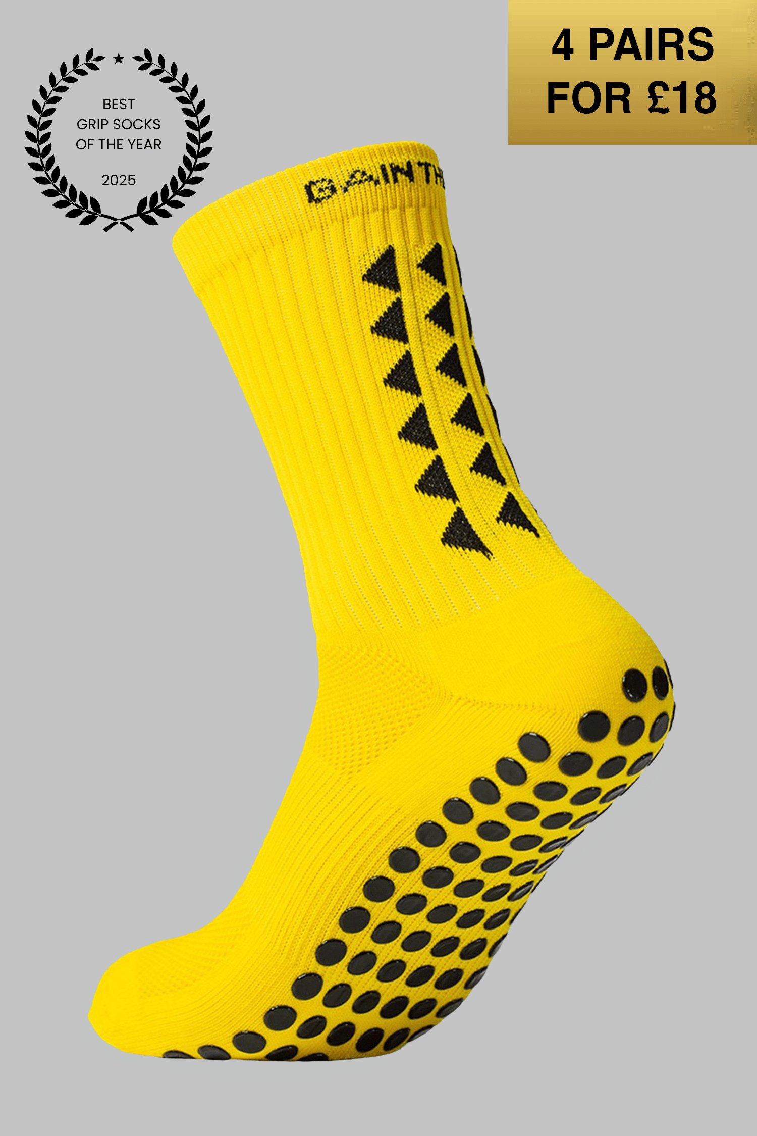 VIP GRIP SOCKS 3.0  MidCalf Length - Yellow - Gain The Edge Official