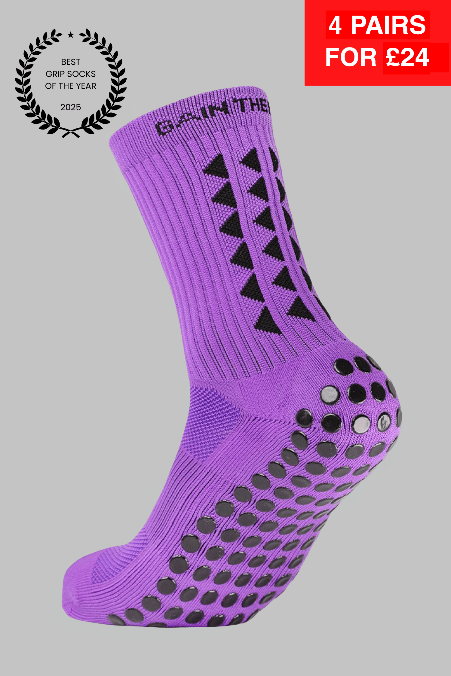 GRIP SOCKS 3.0  MidCalf Length - Purple - Gain The Edge Official