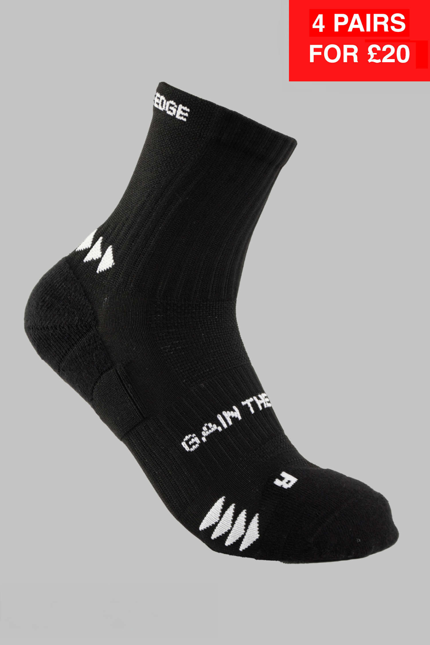 Running Socks Quarter Length - Black - Gain The Edge Official
