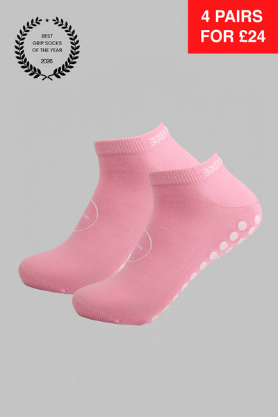 Ankle Grip Socks - Pink