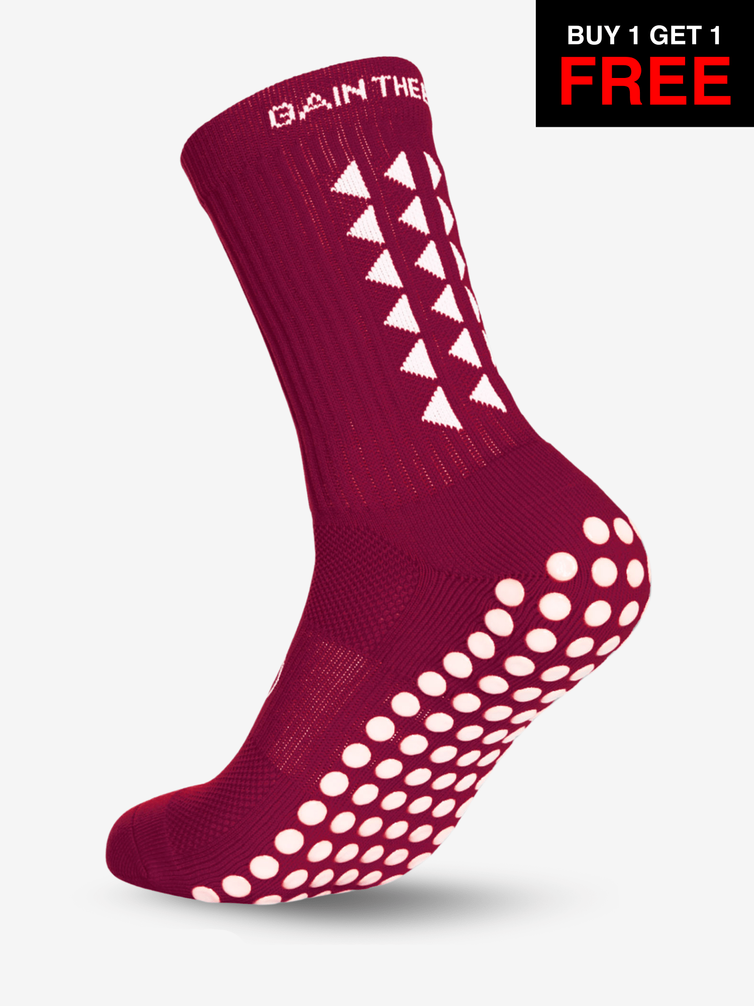 GRIP SOCKS 3.0  MidCalf Length - Maroon - BF SALE - Gain The Edge Official