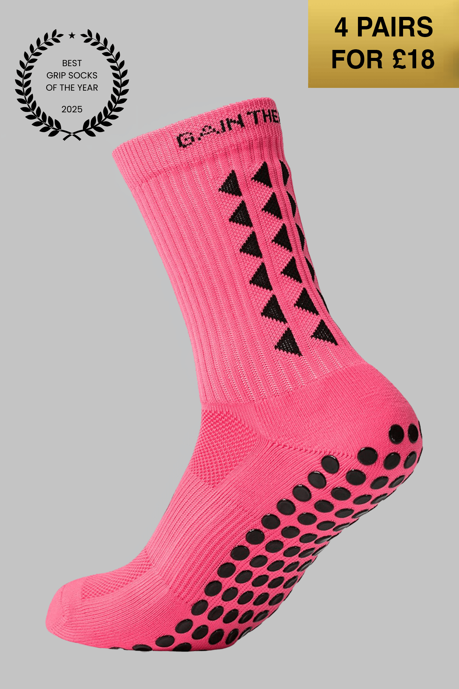 VIP GRIP SOCKS 3.0  MidCalf Length - Pink - Gain The Edge Official