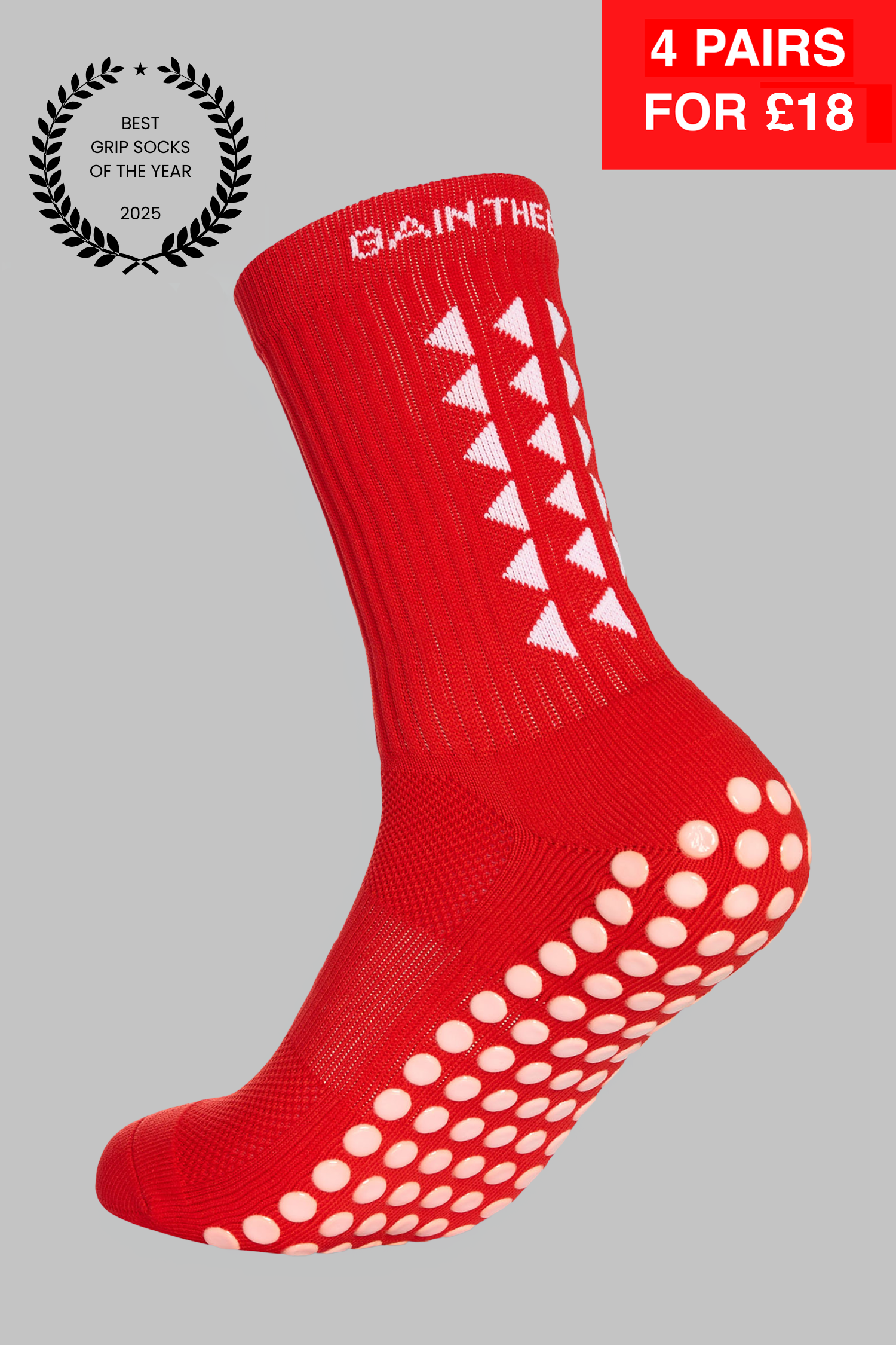 GRIP SOCKS 3.0  MidCalf Length - Red