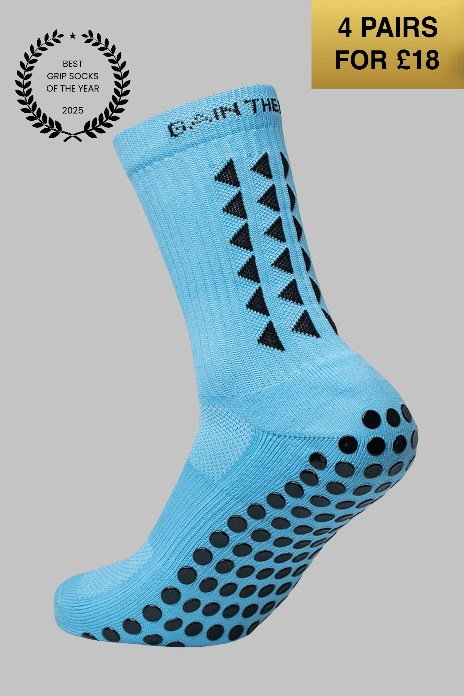 VIP GRIP SOCKS 3.0  MidCalf Length - Light Blue - Gain The Edge Official