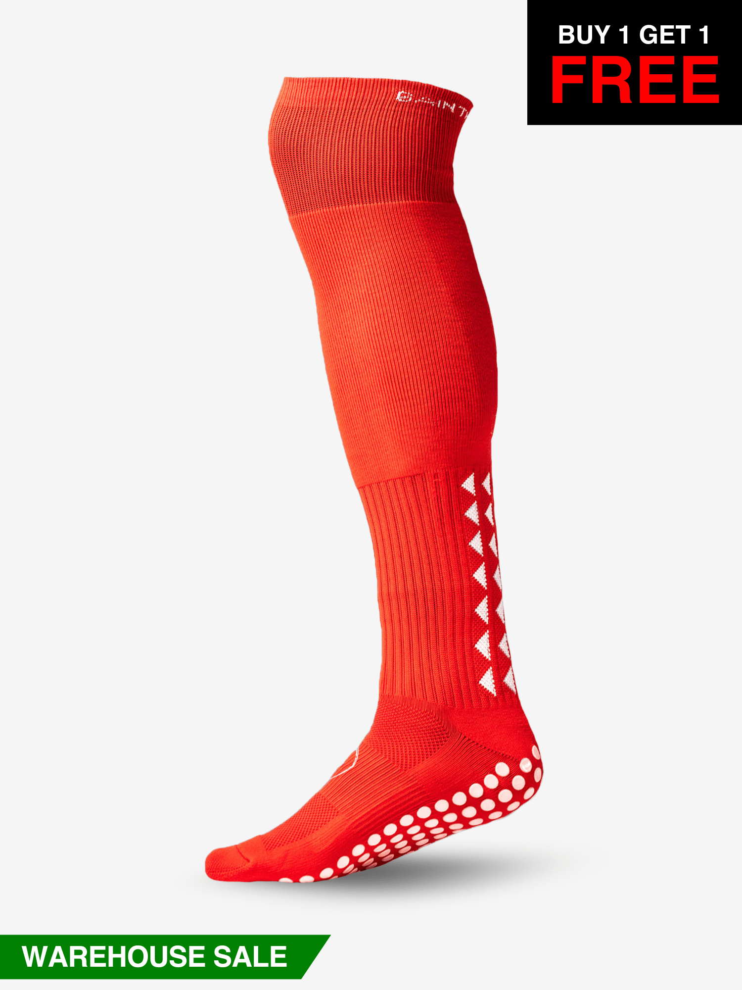 GRIP SOCKS 2.0  Full Length - Red  - WAREHOUSE SALE BUY 1 GET 1 FREE - Gain The Edge Official