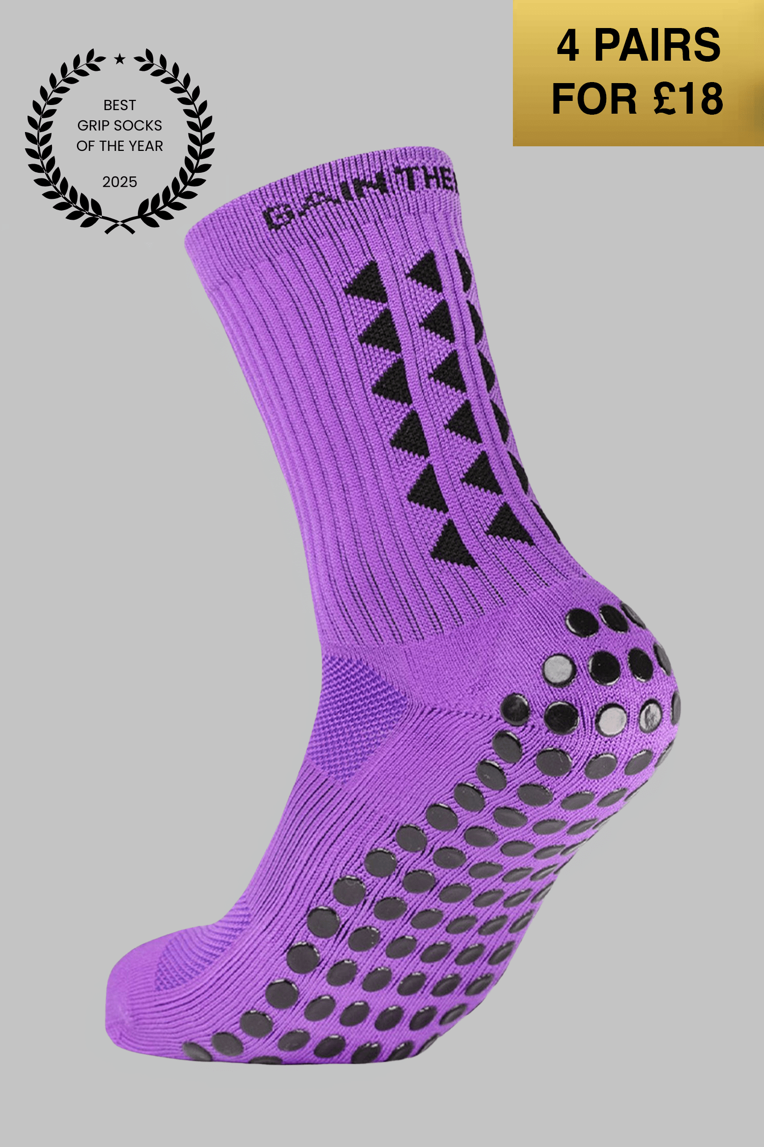 VIP GRIP SOCKS 3.0  MidCalf Length - Purple - Gain The Edge Official