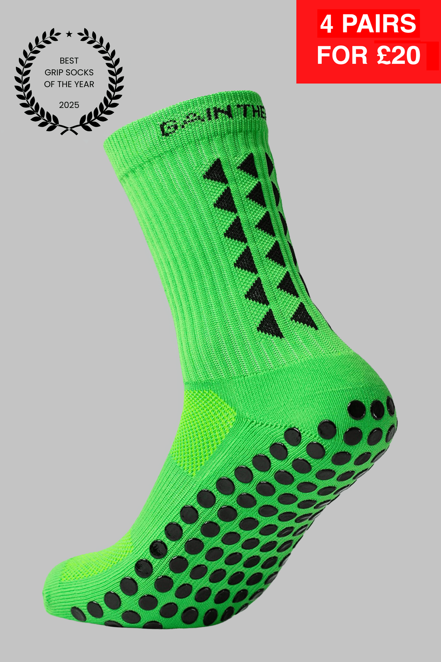 GRIP SOCKS 3.0  MidCalf Length - Green - Gain The Edge Official