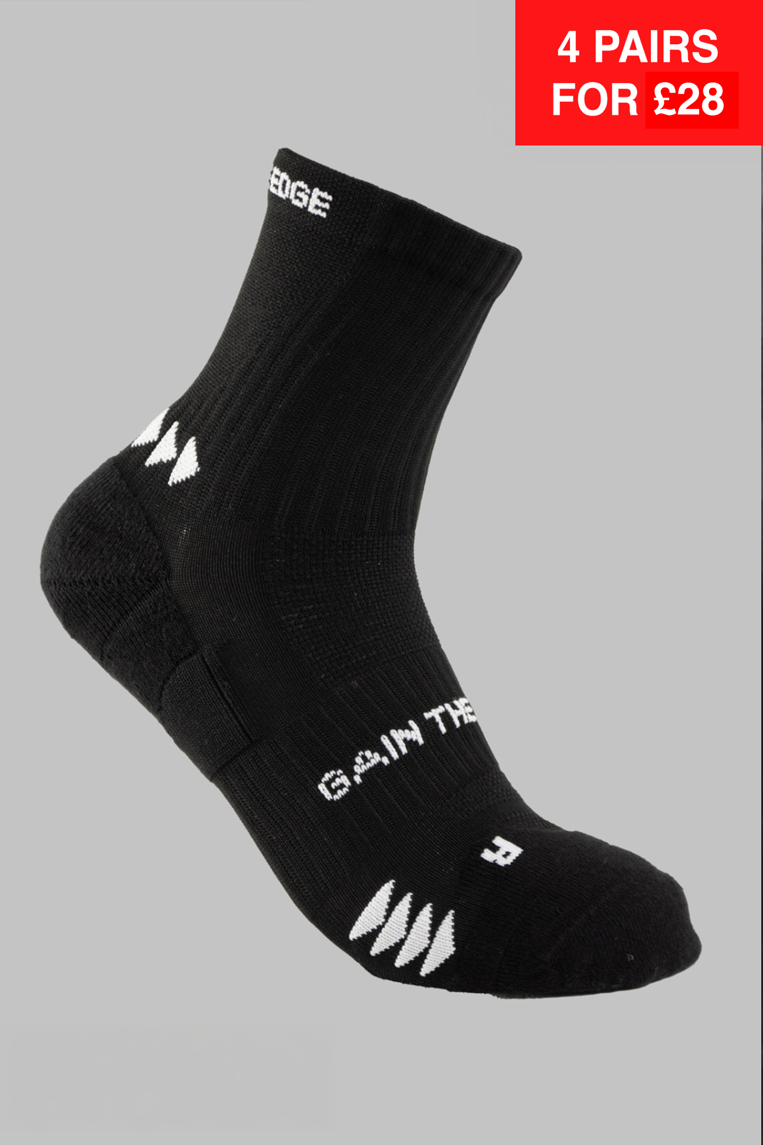 Running Socks Quarter Length - Black - Gain The Edge Official