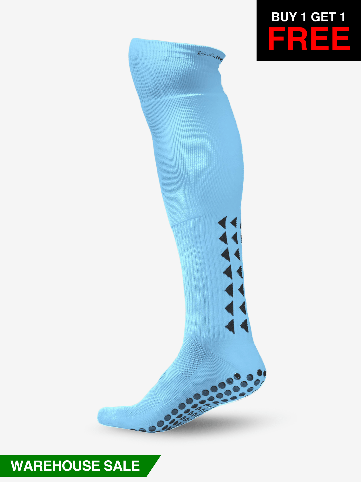 GRIP SOCKS 2.0  Full Length - Light Blue  - WAREHOUSE SALE BUY 1 GET 1 FREE - Gain The Edge Official