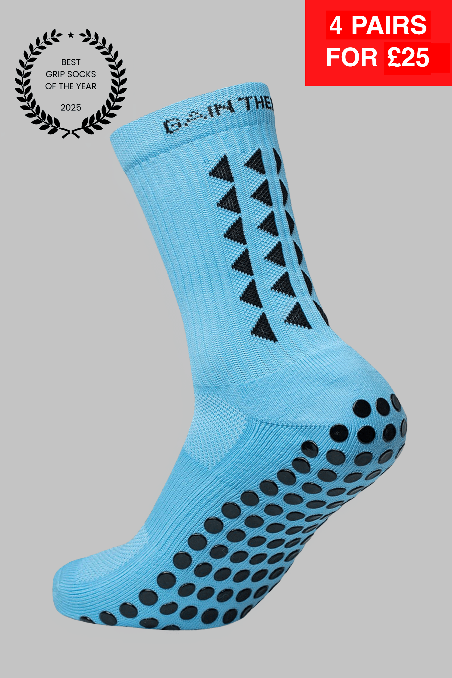 GRIP SOCKS 3.0  MidCalf Length - Light Blue - Gain The Edge Official
