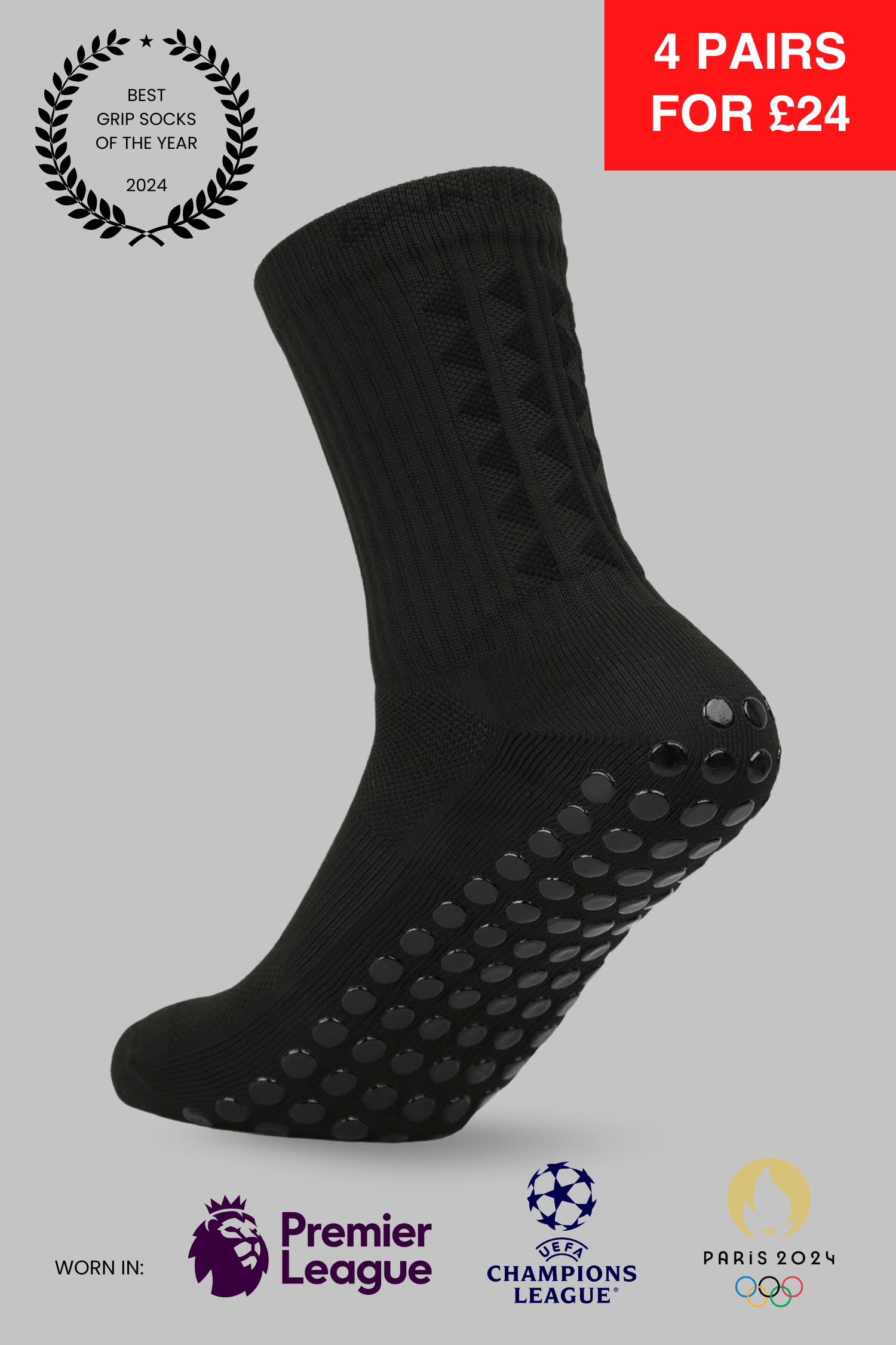 GRIP SOCKS 2.0 midcalf length - BLACKOUT EDITION