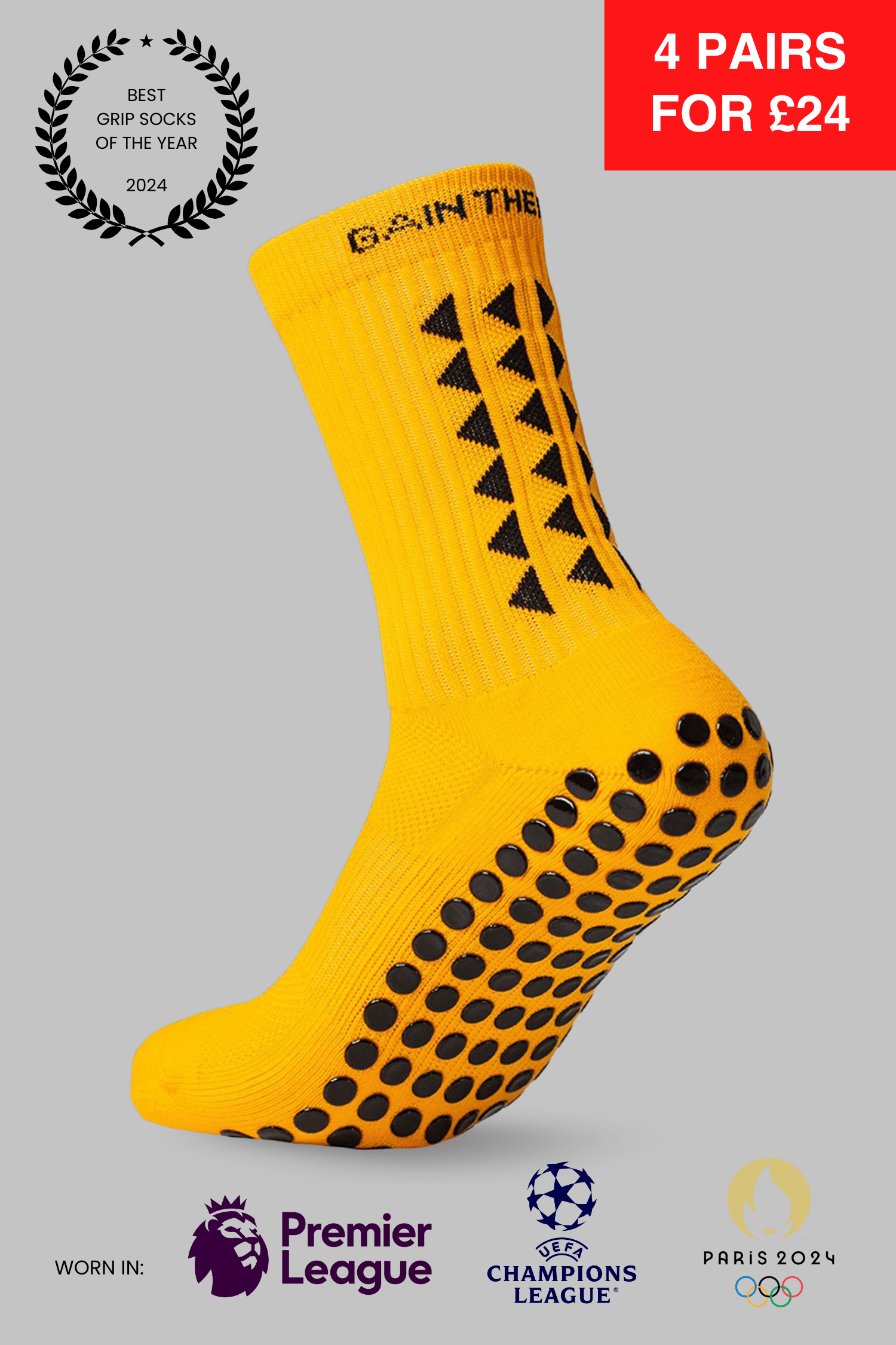 GRIP SOCKS 2.0  MidCalf Length - Orange - Gain The Edge Official