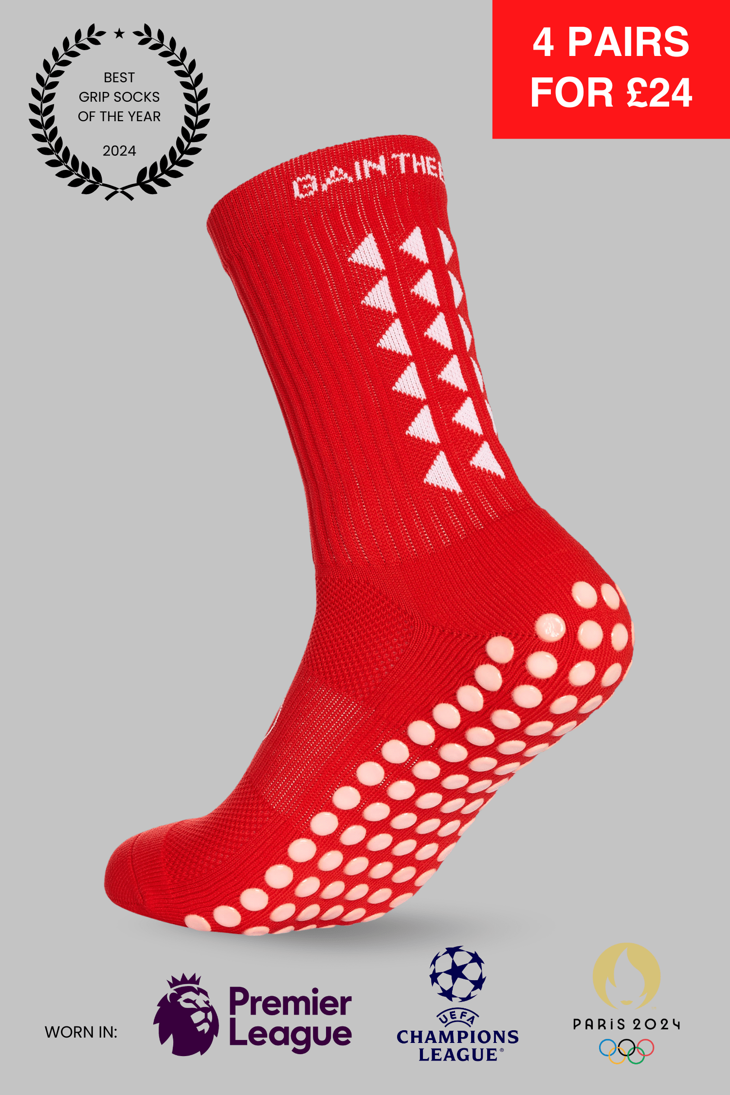 GRIP SOCKS 2.0  MidCalf Length - Red