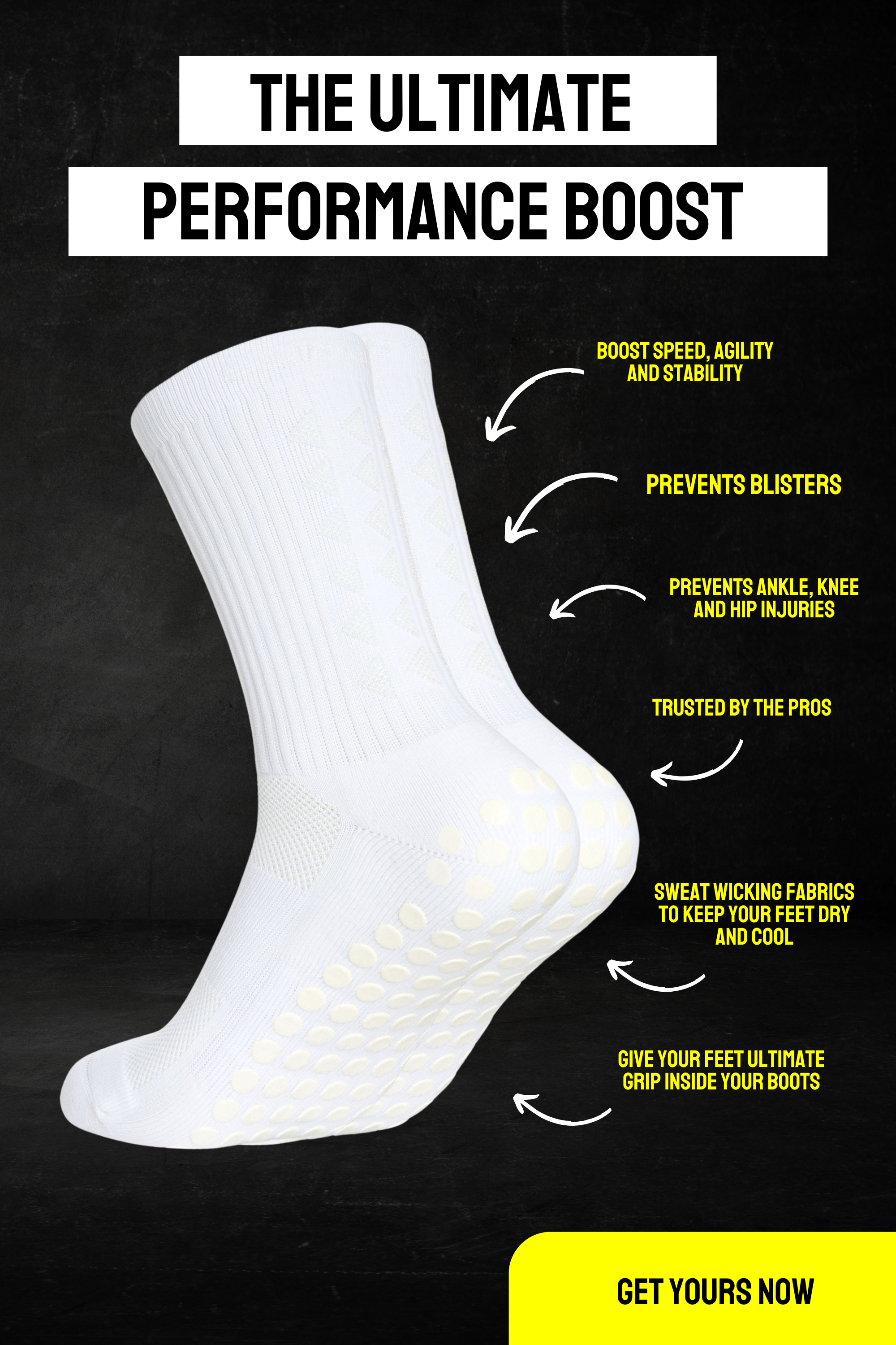 WHITEOUT EDITION GRIP SOCKS 2.0 MIDCALF LENGTH - Gain The Edge Official