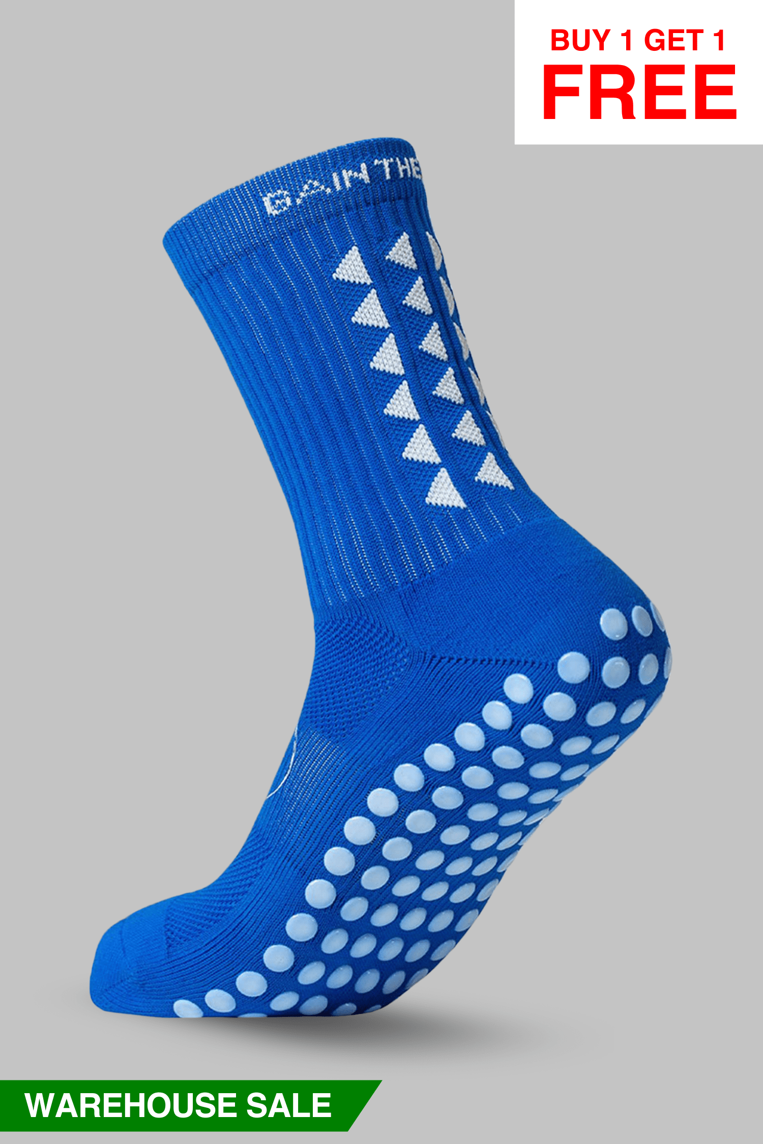 GRIP SOCKS 2.0  MidCalf Length - Blue WAREHOUSE SALE - Gain The Edge Official