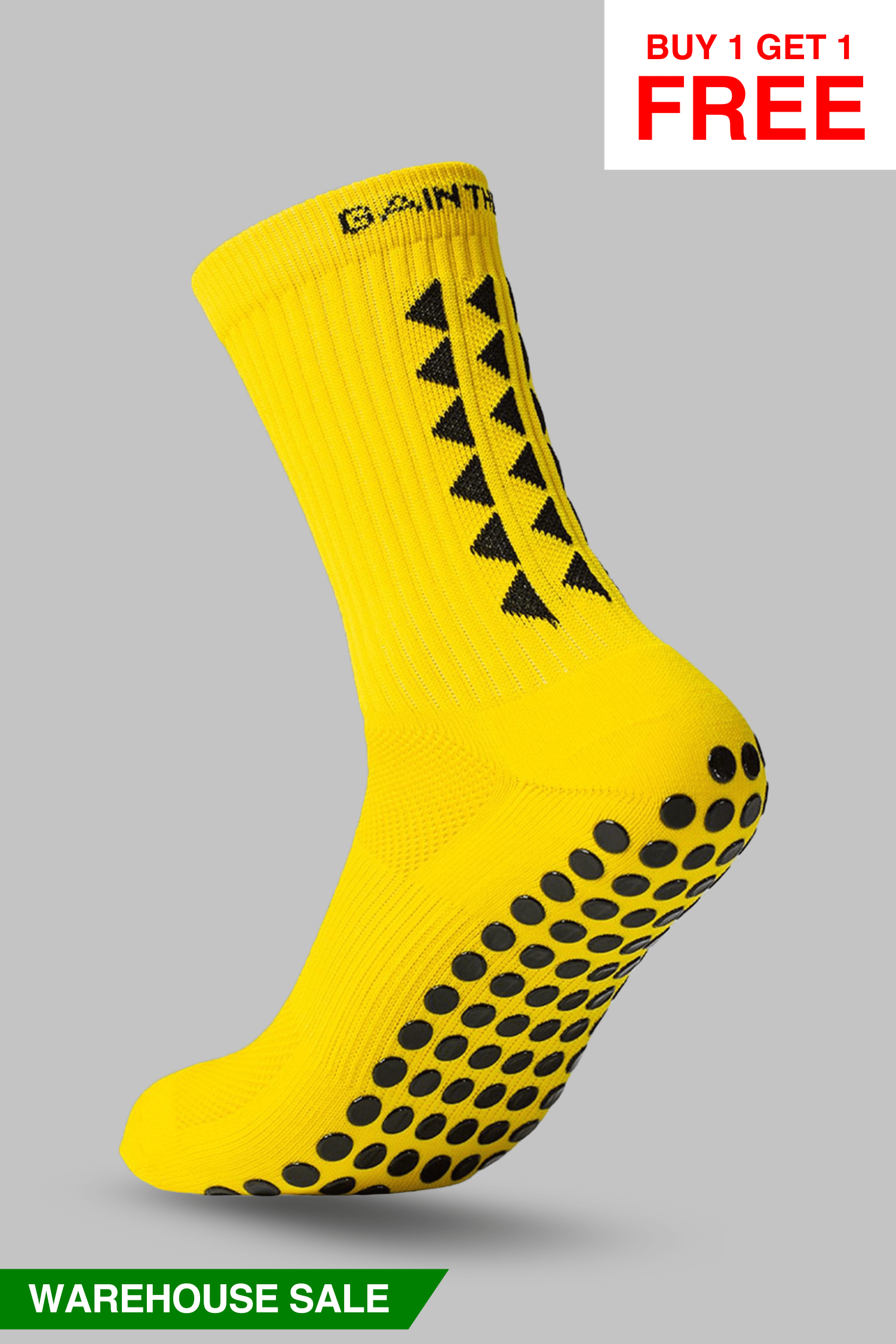 GRIP SOCKS 2.0  MidCalf Length - Yellow WAREHOUSE SALE - Gain The Edge Official