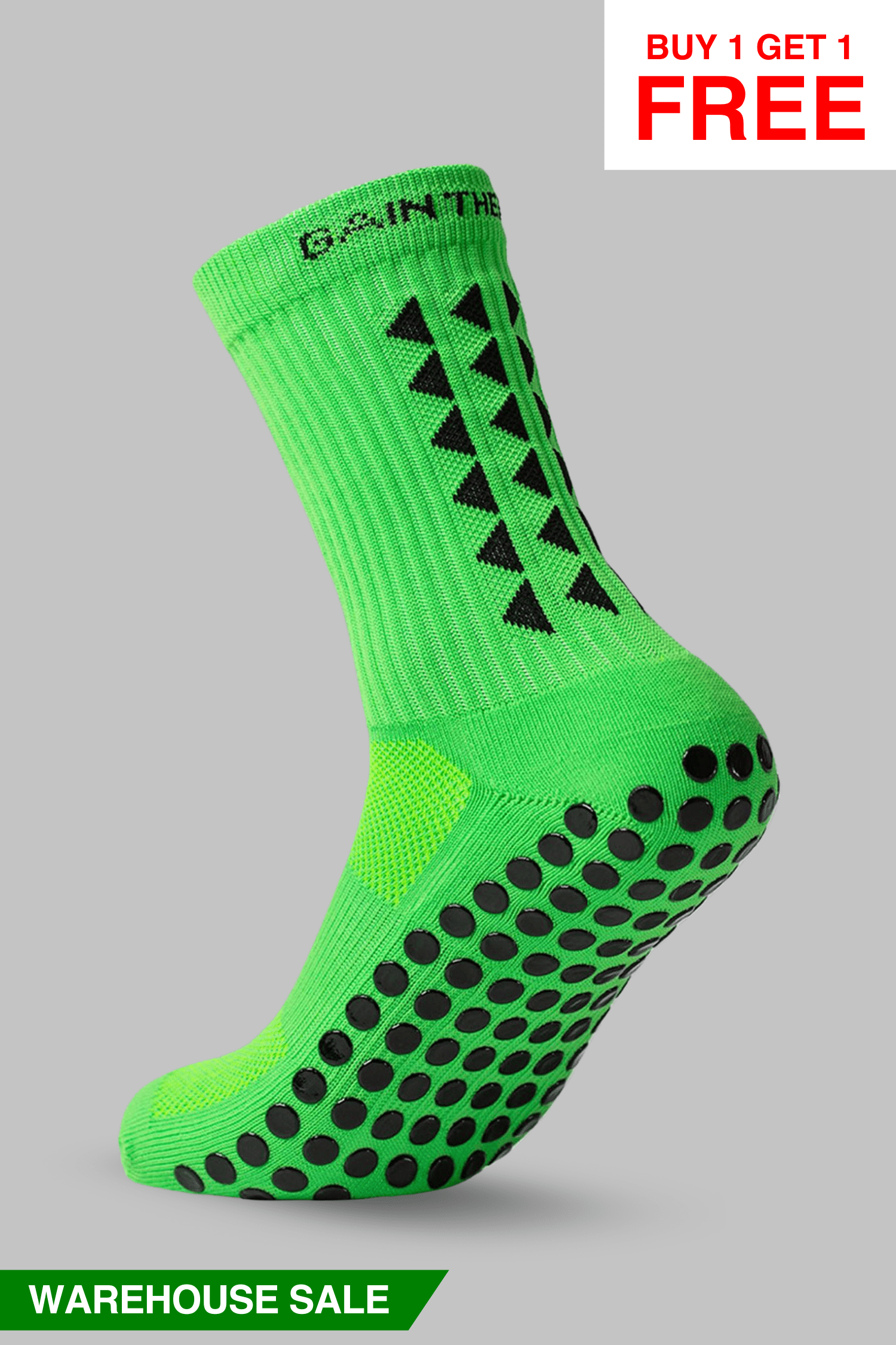 GRIP SOCKS 2.0  MidCalf Length - Green WAREHOUSE SALE - Gain The Edge Official