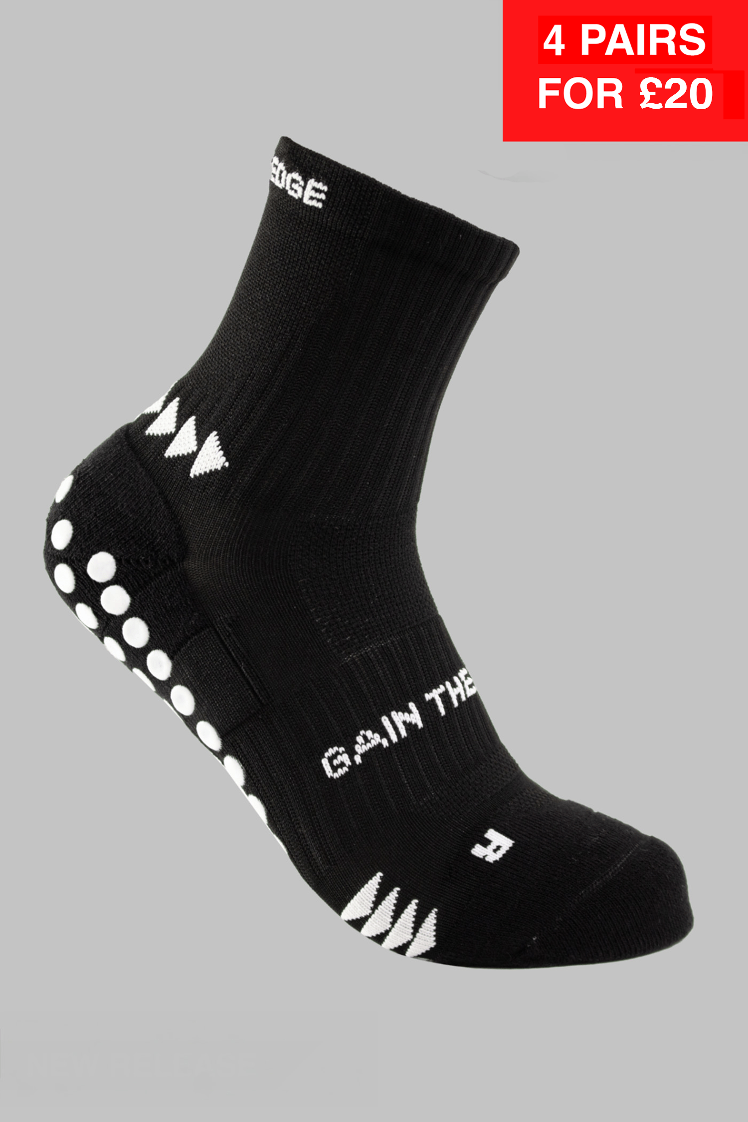 Grip Running Socks Quarter Length - Black - Gain The Edge Official