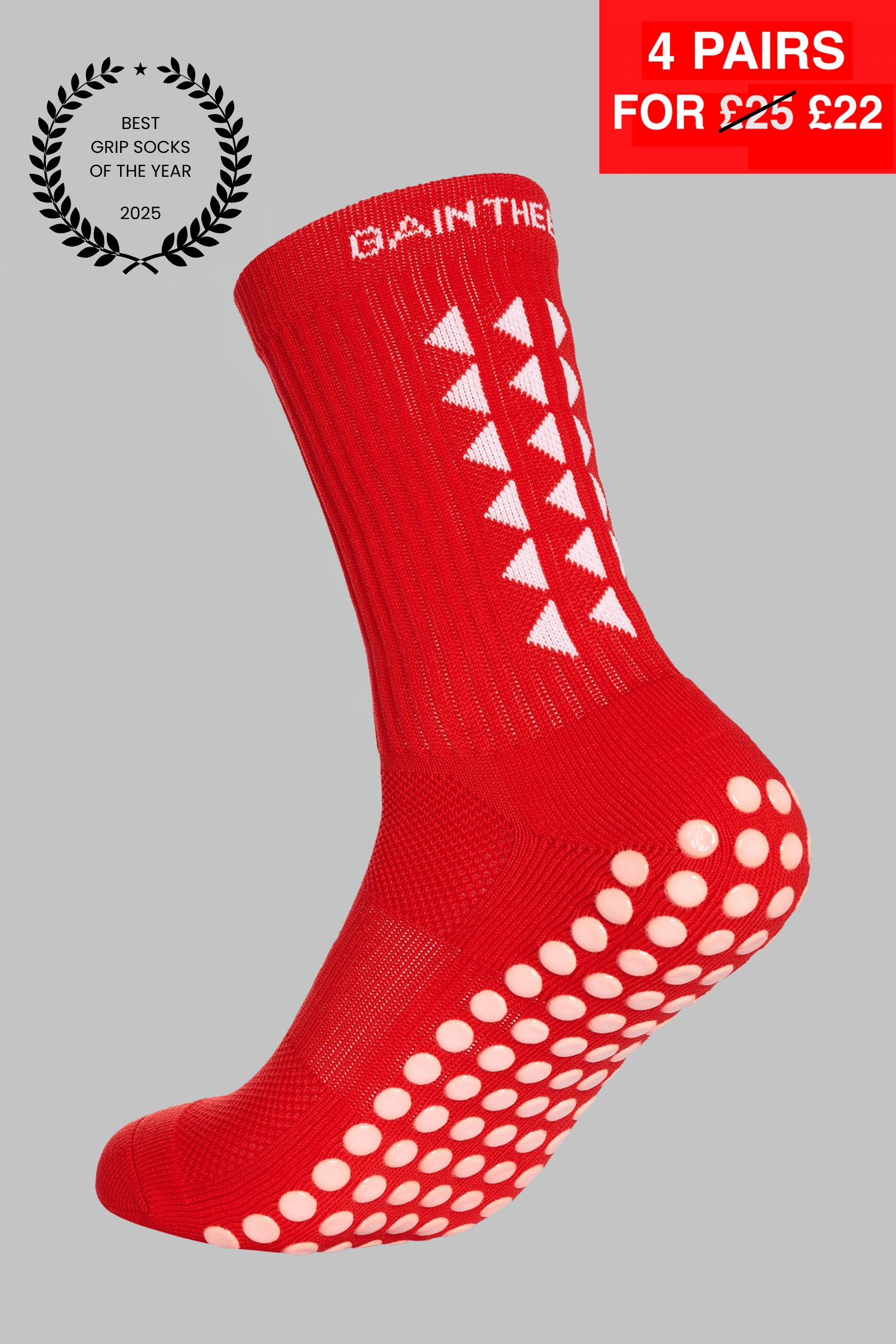 GRIP SOCKS 3.0  MidCalf Length - Red