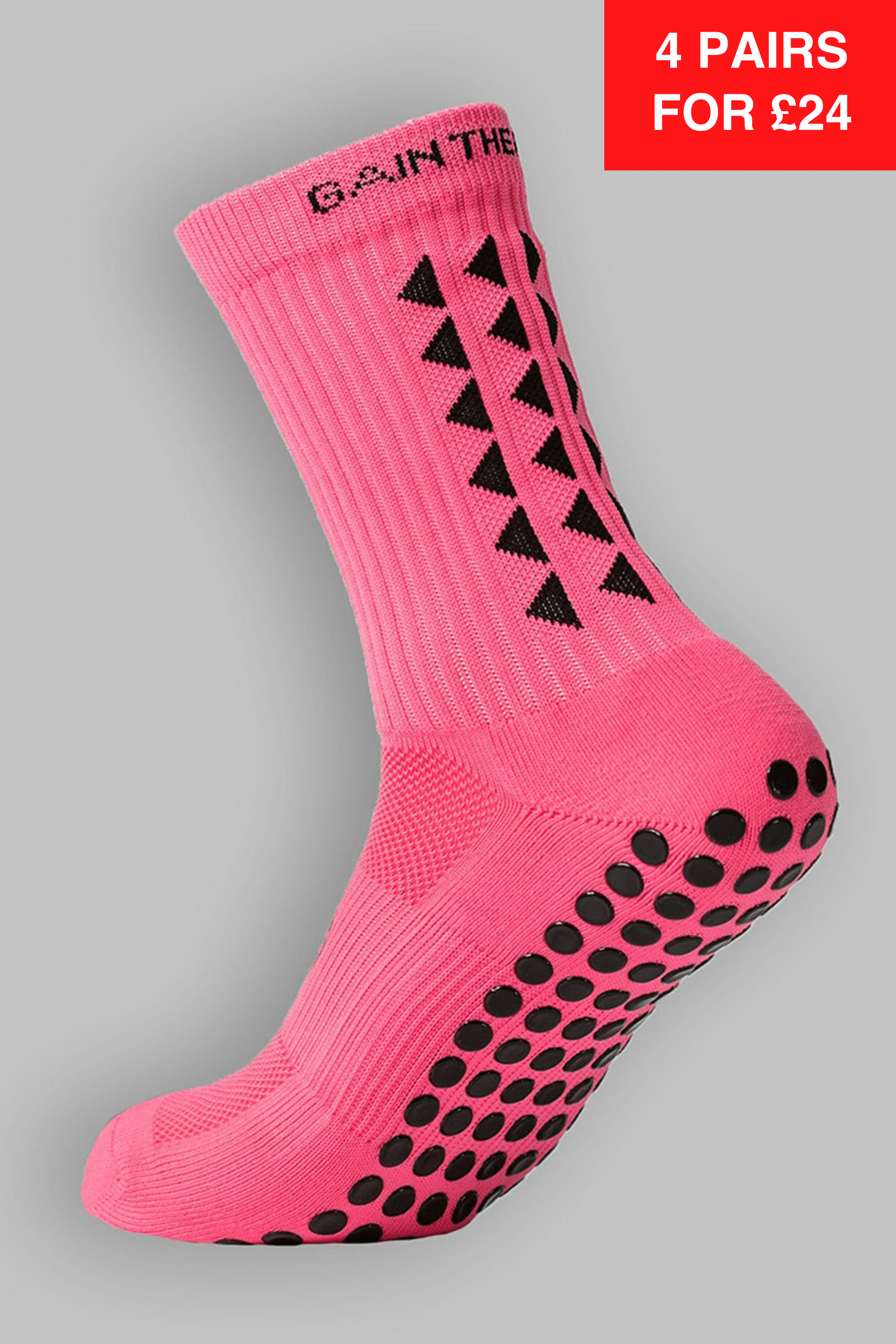 GRIP SOCKS 2.0  MidCalf Length - Pink - Gain The Edge Official