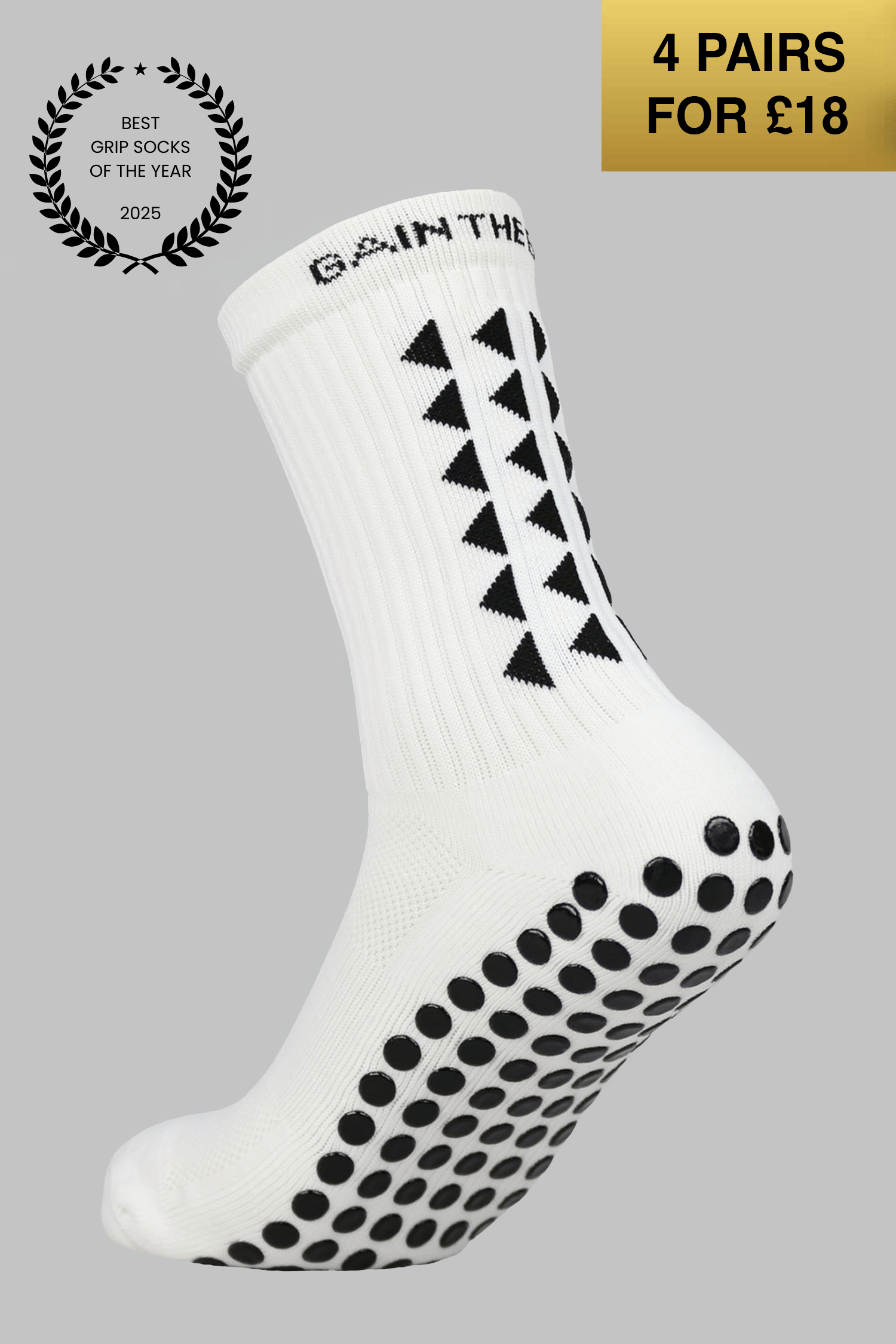 VIP GRIP SOCKS 3.0  MidCalf Length - White - Gain The Edge Official