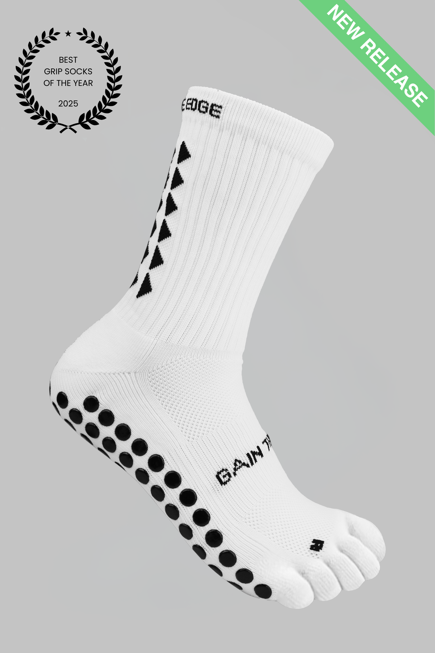 BAREFOOT GRIP SOCKS 3.0 MidCalf Length - White - Gain The Edge Official