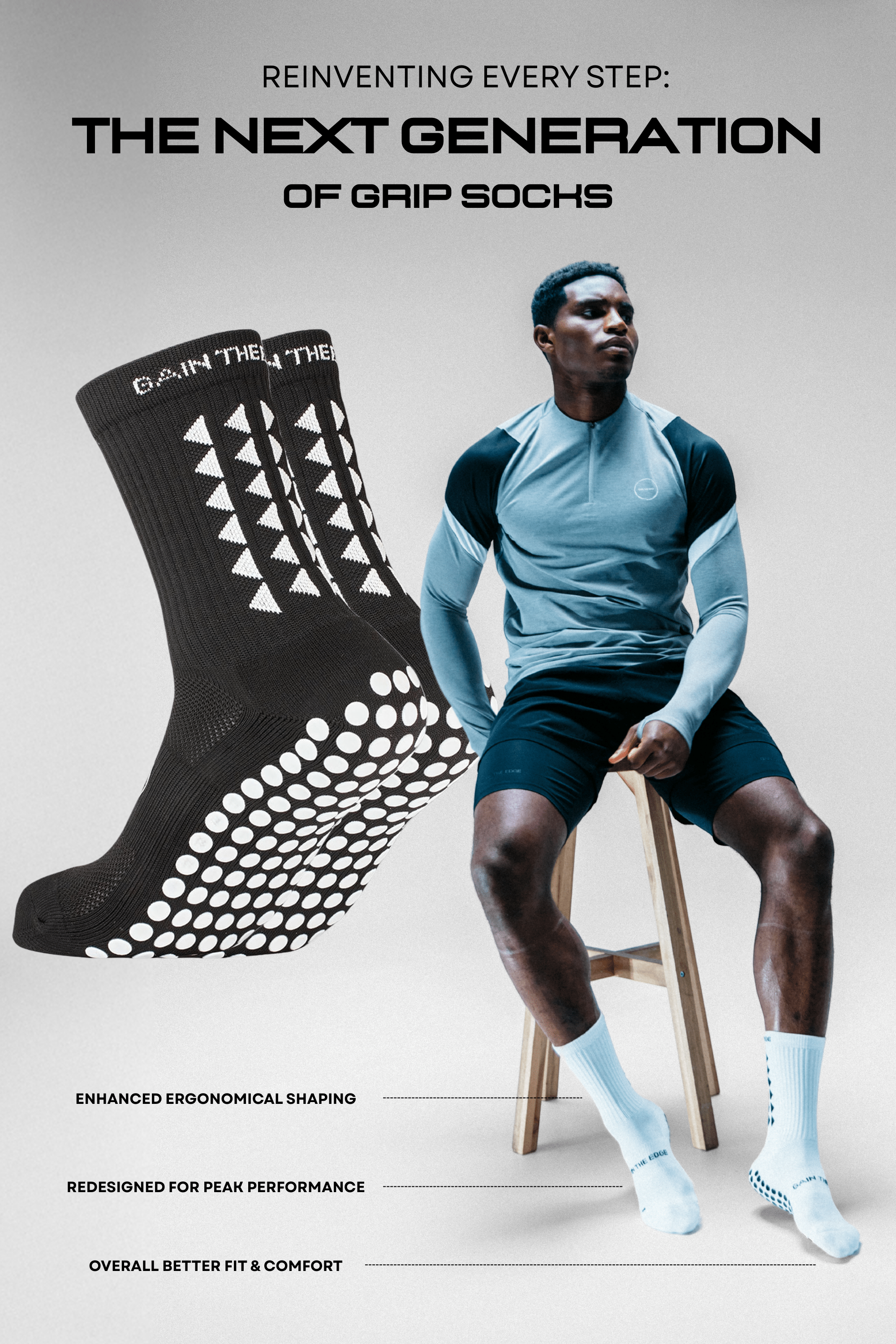GRIP SOCKS 3.0 MidCalf Length - Black - BF SALE