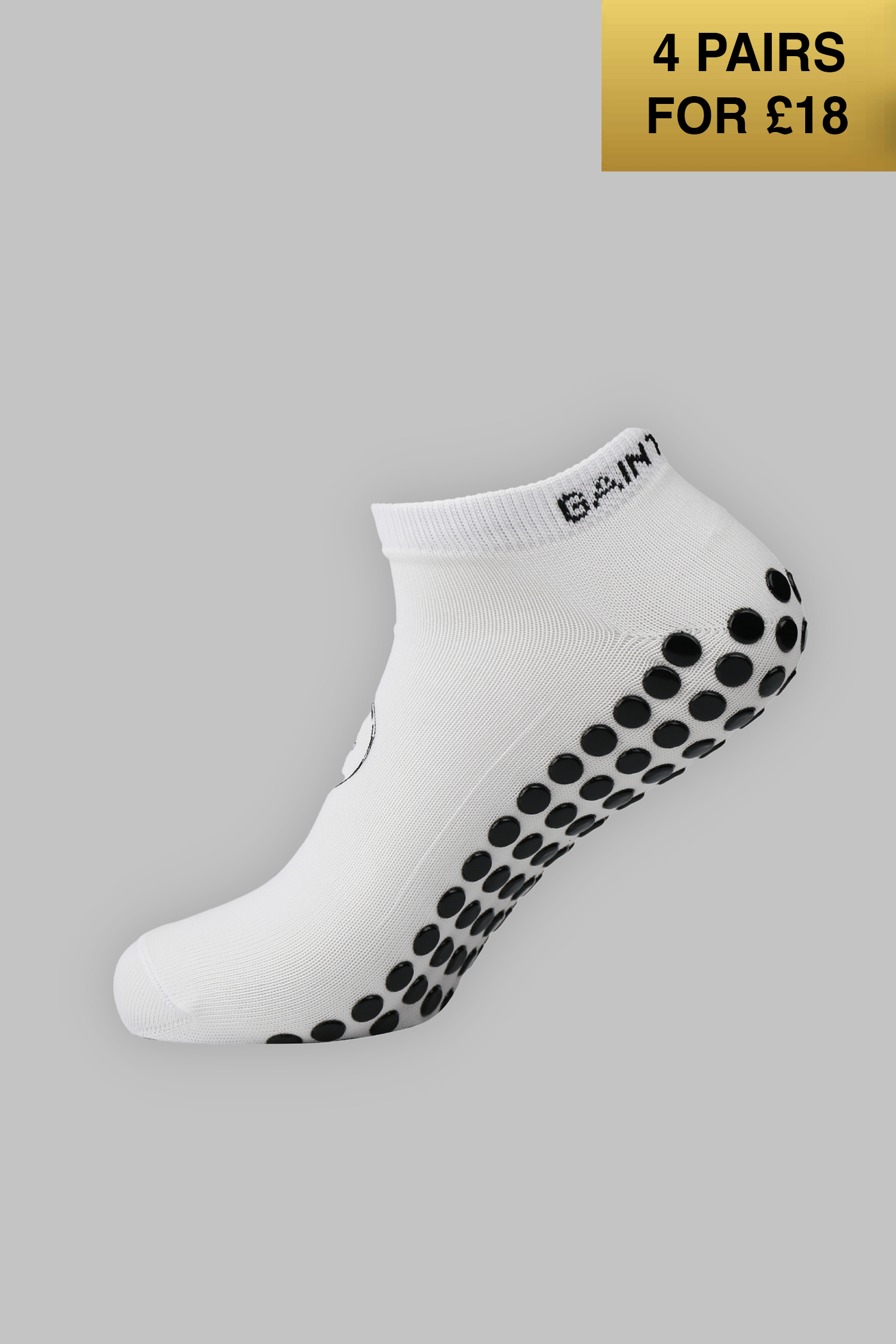 VIP Ankle Grip Socks - White - Gain The Edge Official