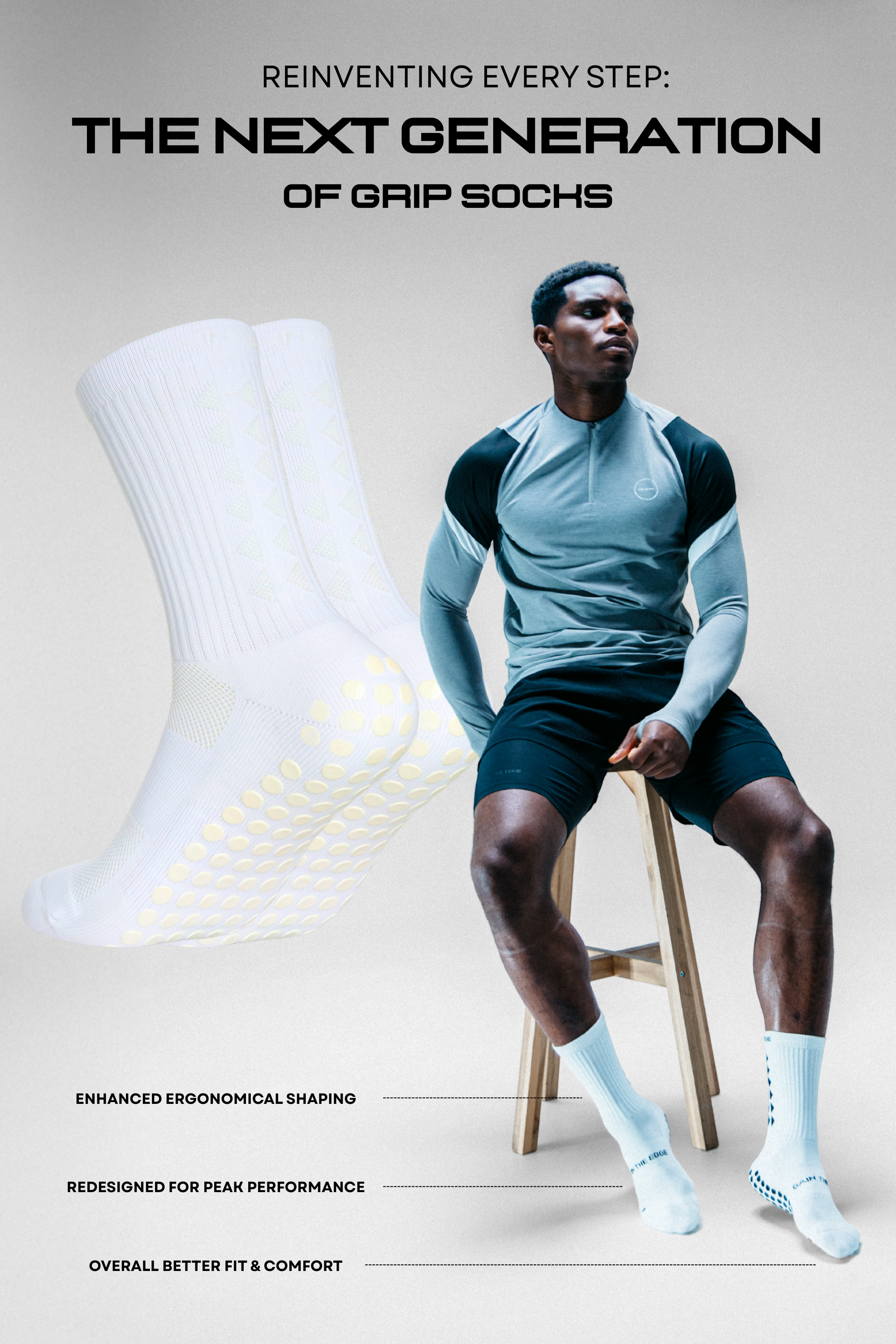 GRIP SOCKS 3.0 midcalf length - WHITEOUT EDITION - Gain The Edge Official
