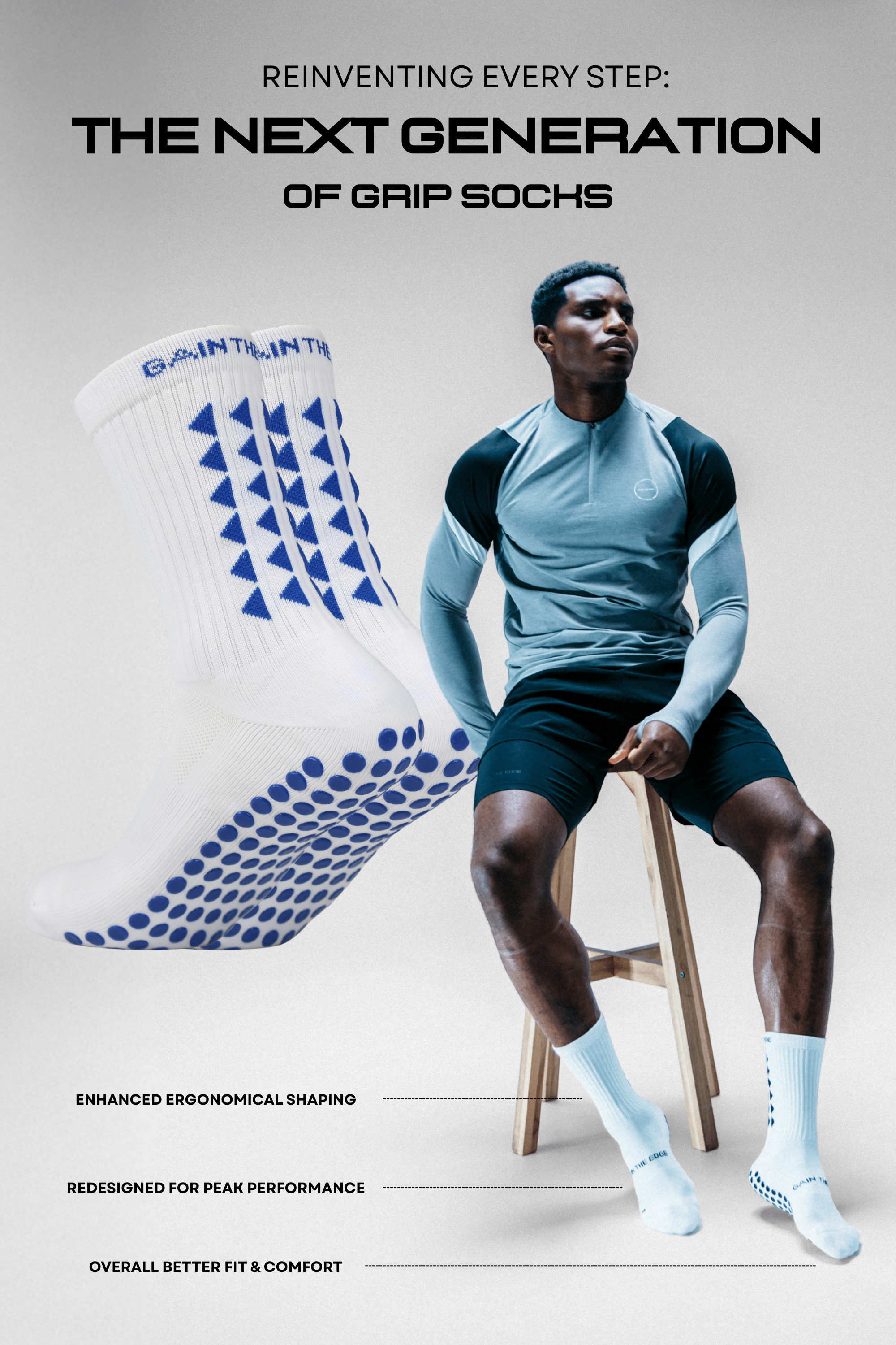 LIMITED EDITION GRIP SOCKS 3.0 - White & Blue - BF SALE