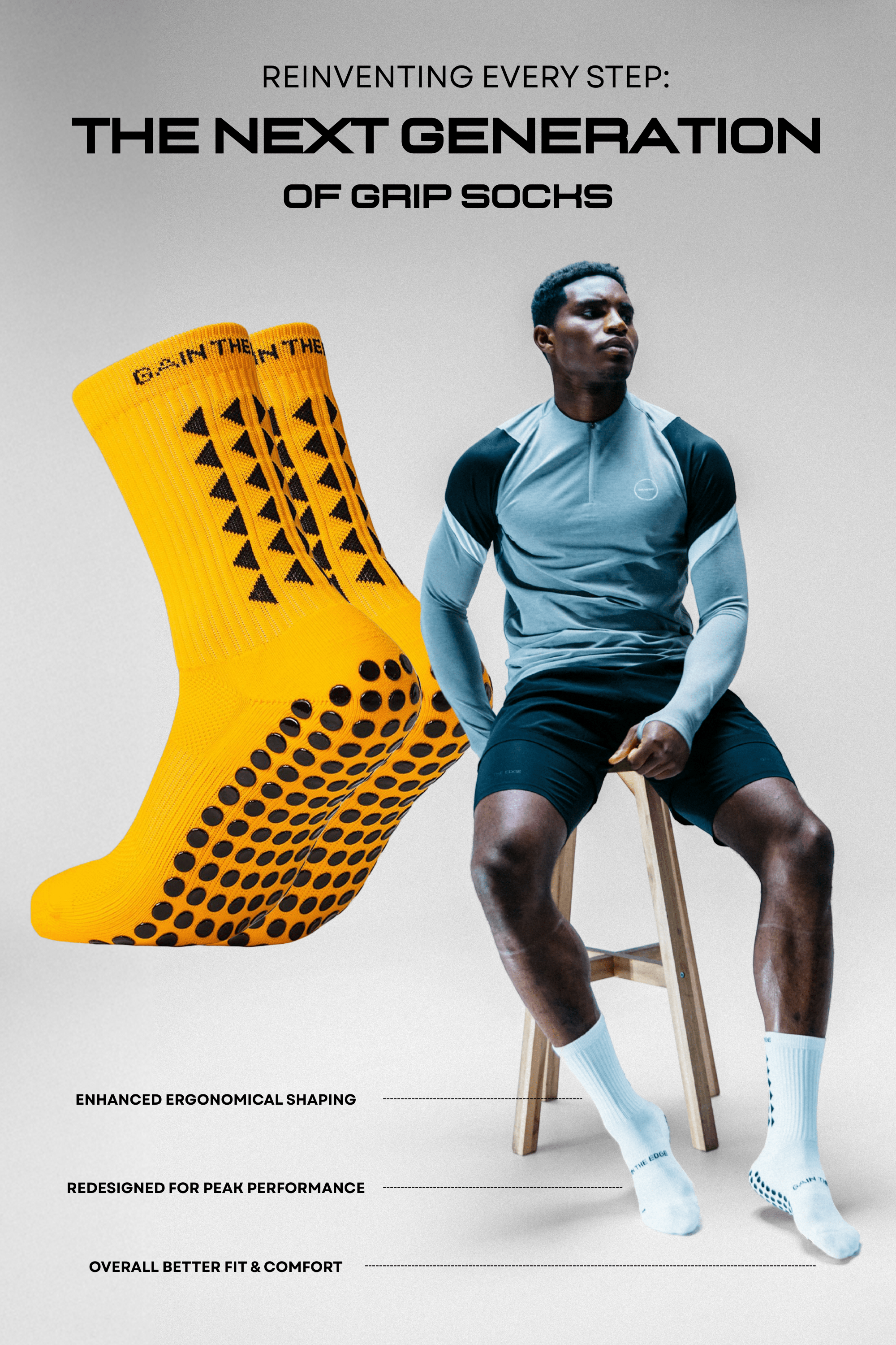 GRIP SOCKS 3.0  MidCalf Length - Yellow - BF SALE
