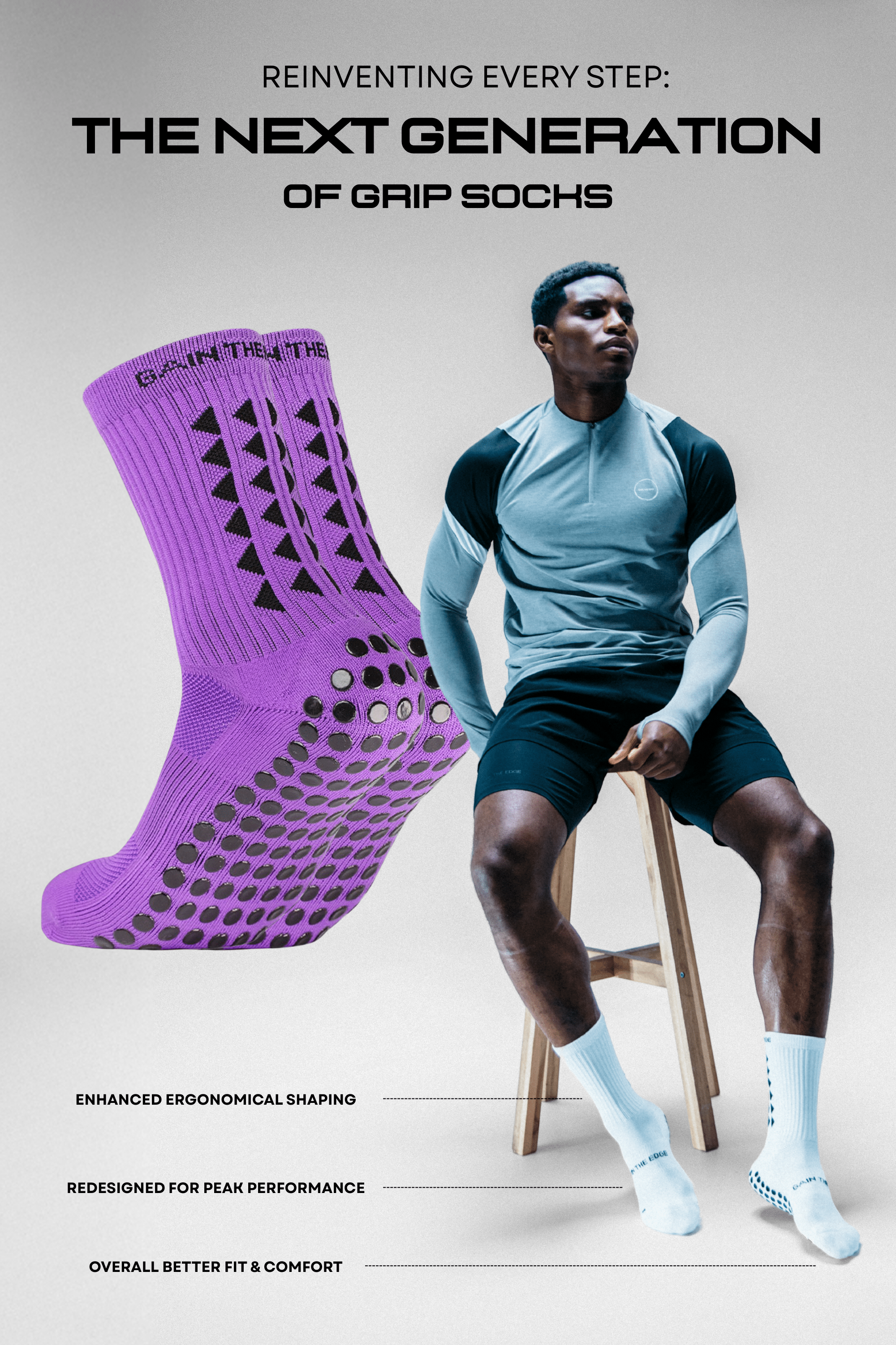 GRIP SOCKS 3.0  MidCalf Length - Purple - BF SALE