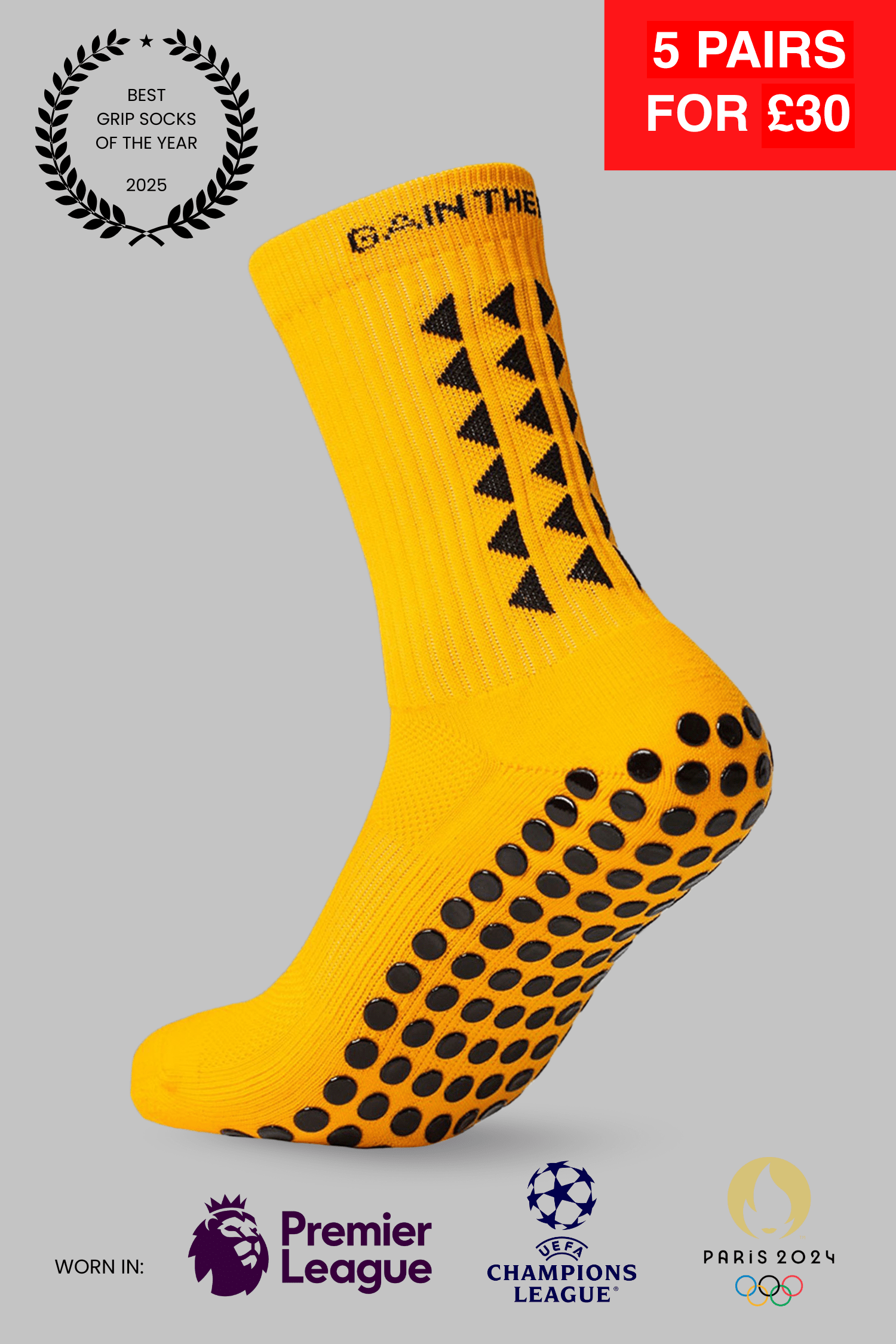 GRIP SOCKS 3.0  MidCalf Length - Orange - Gain The Edge Official