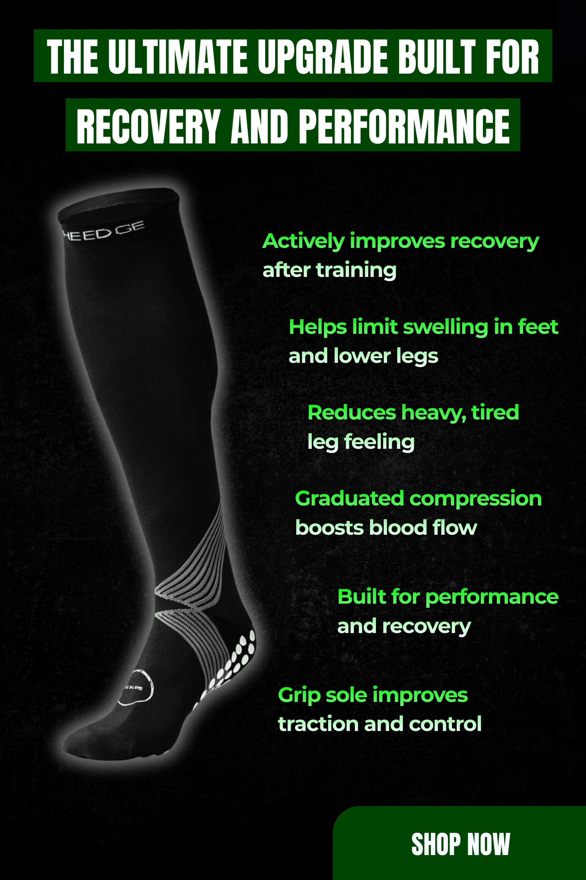 compression gear for recovery Recovery Compression Sock, Without Grip / UK 8-13 - Football Grip Socks, Soccer