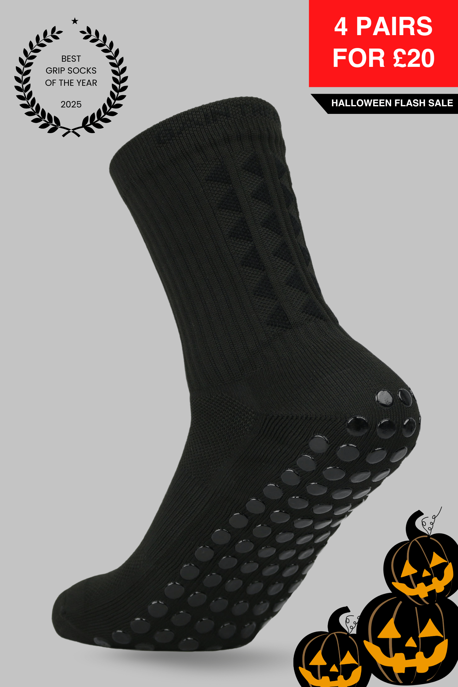 GRIP SOCKS 3.0 midcalf length - BLACKOUT EDITION
